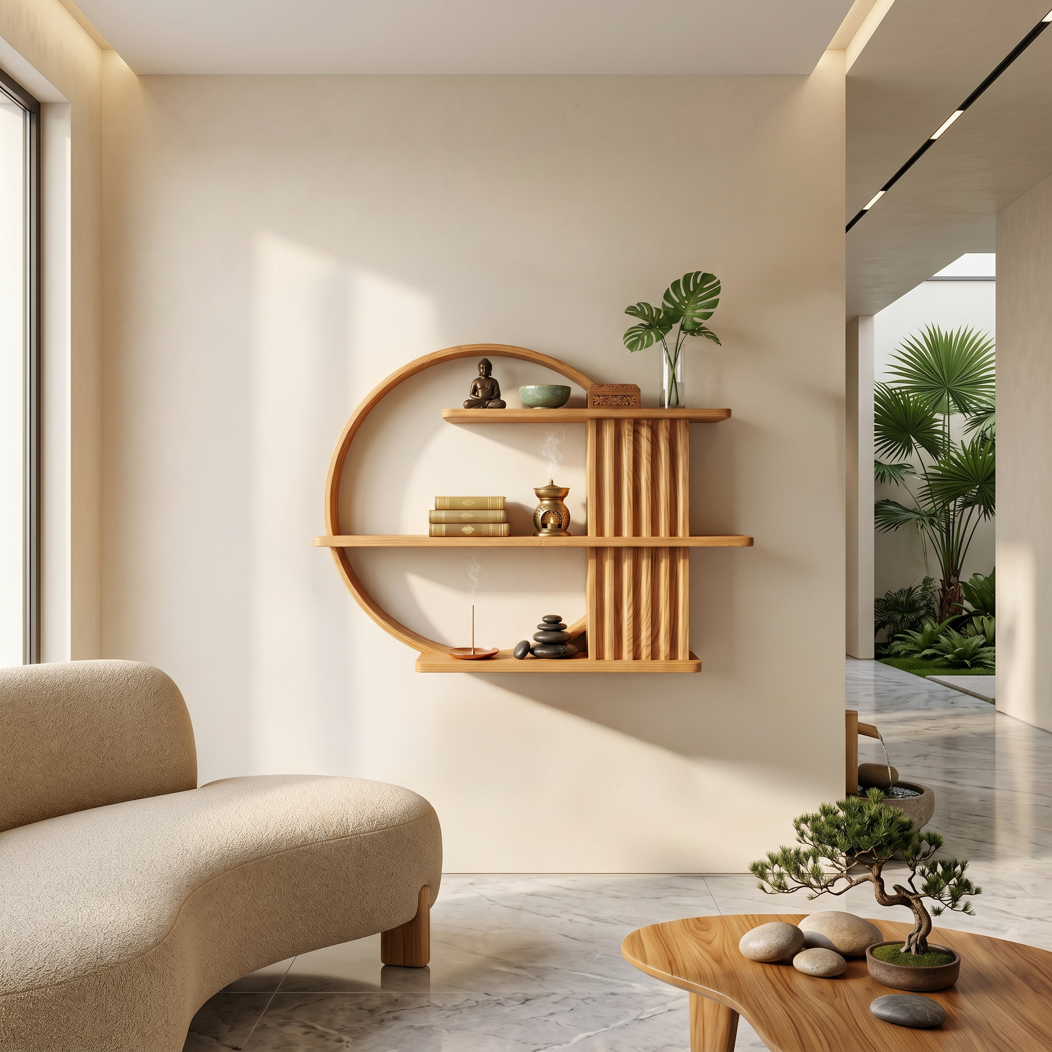 Japandi Minimal Display Shelf Living Room And Reading Room