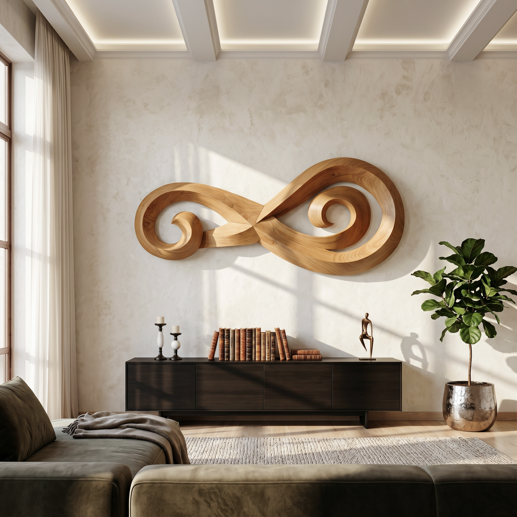Infinity Music Note Wooden Wall Art For Entryway And Living Room