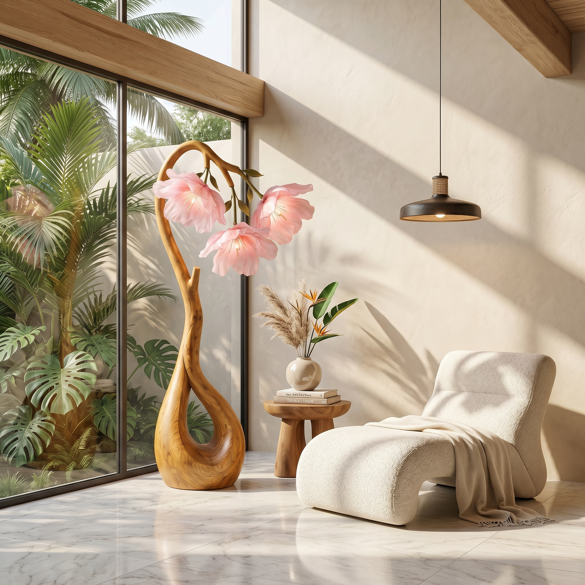 Modern Floor Lamp With Nature Inspired Silhouette For Living Room And Reading Nook