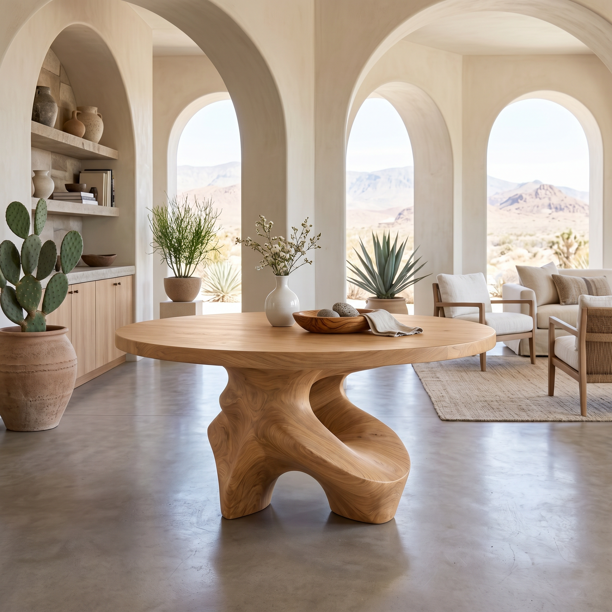 Minimalist Foyer Table Handcrafted Organic Base For Entryway