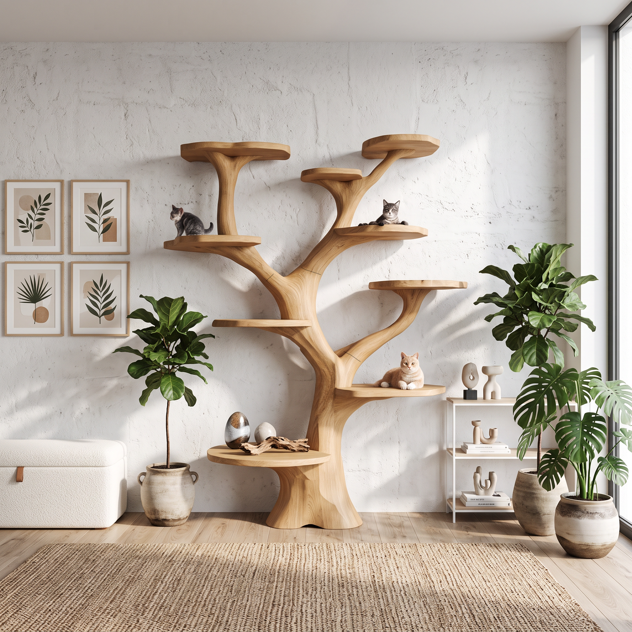 Rustic Handcrafted Cat Tree Furniture Contemporary Interiors