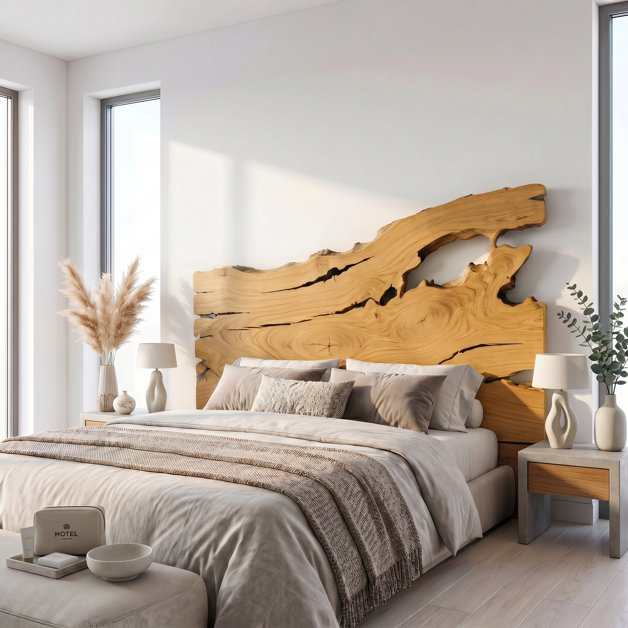 Organic Driftwood Headboard Wooden Bed Headboard For Bedroom