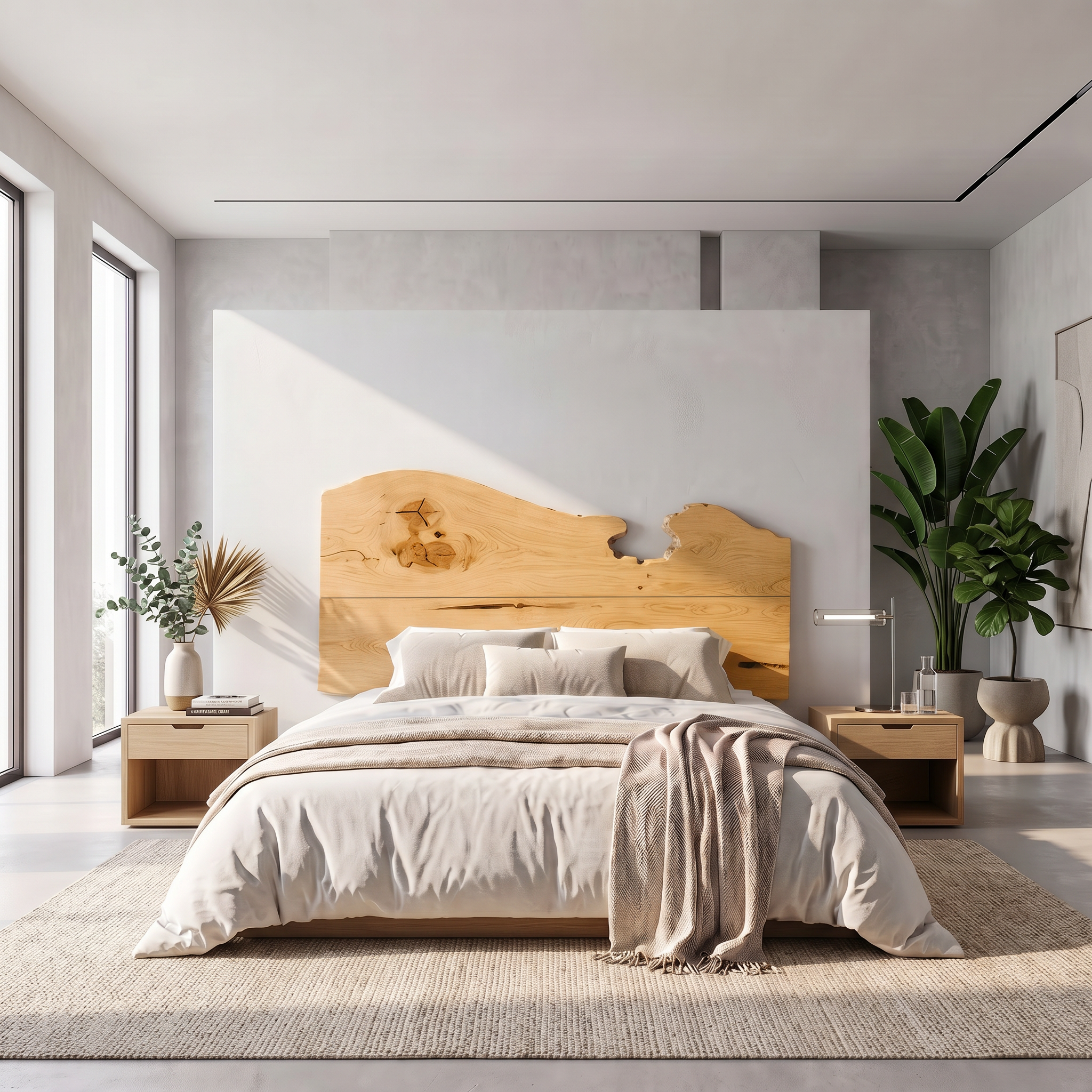 Contemporary Live Edge Headboard Wooden Bed Headboard For Bedroom