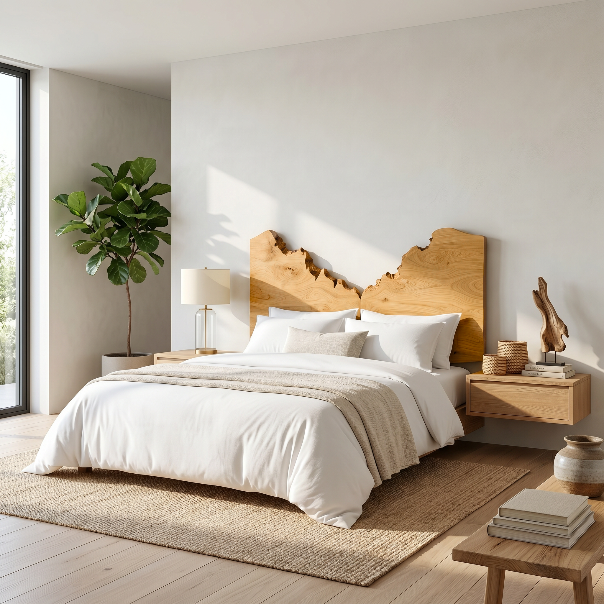 Organic Live Edge Headboard Wooden Bed Headboard For Bedroom