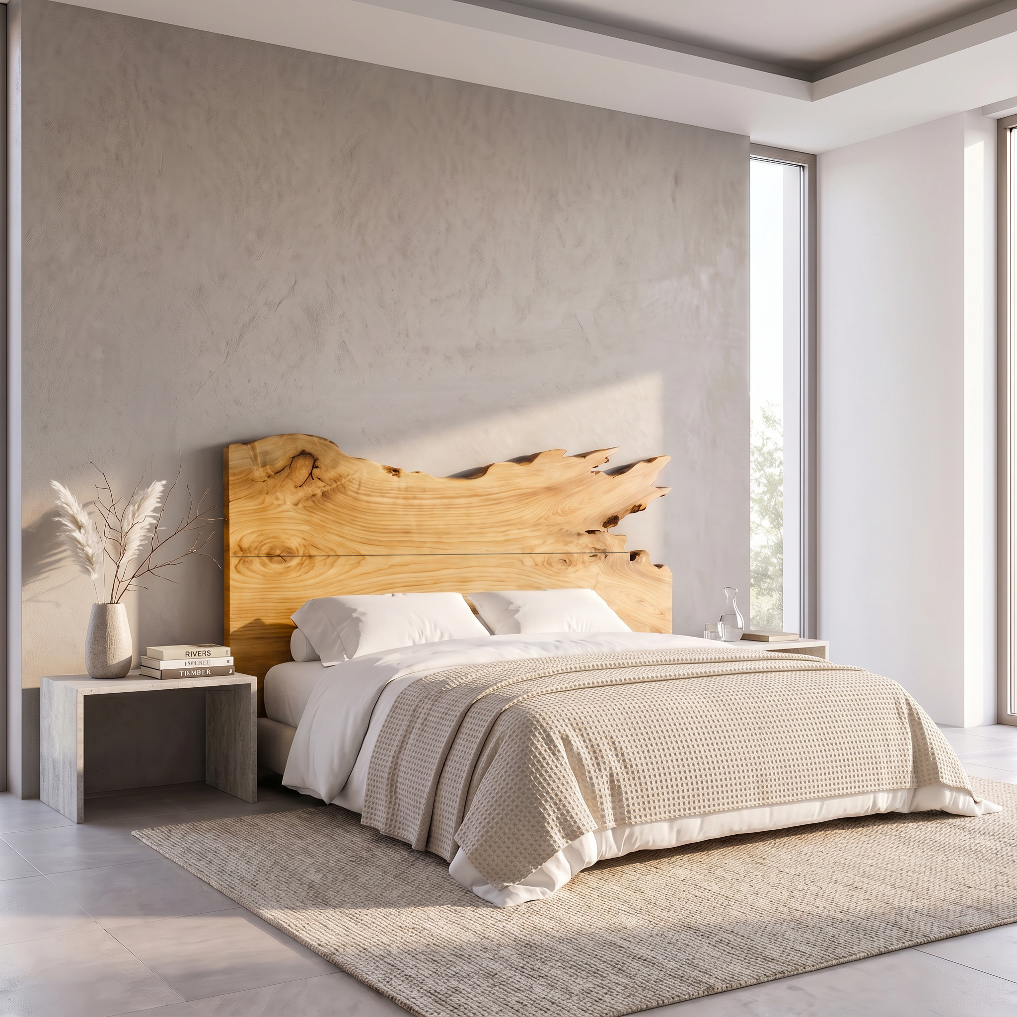 Modern Split Edge Headboard Wooden Bed Headboard For Bedroom