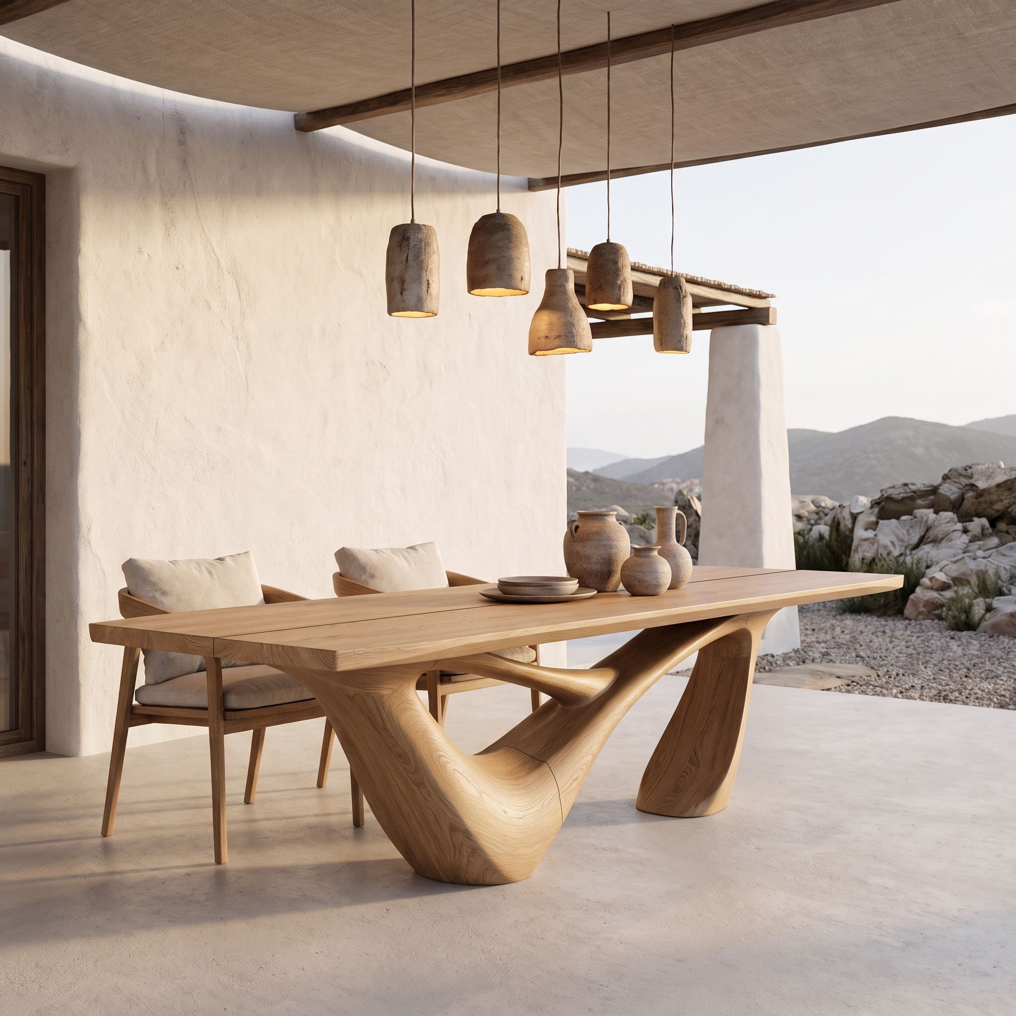 Minimalist Wing Pedestal Dining Table Solid Wood Dining Table For Dining Room