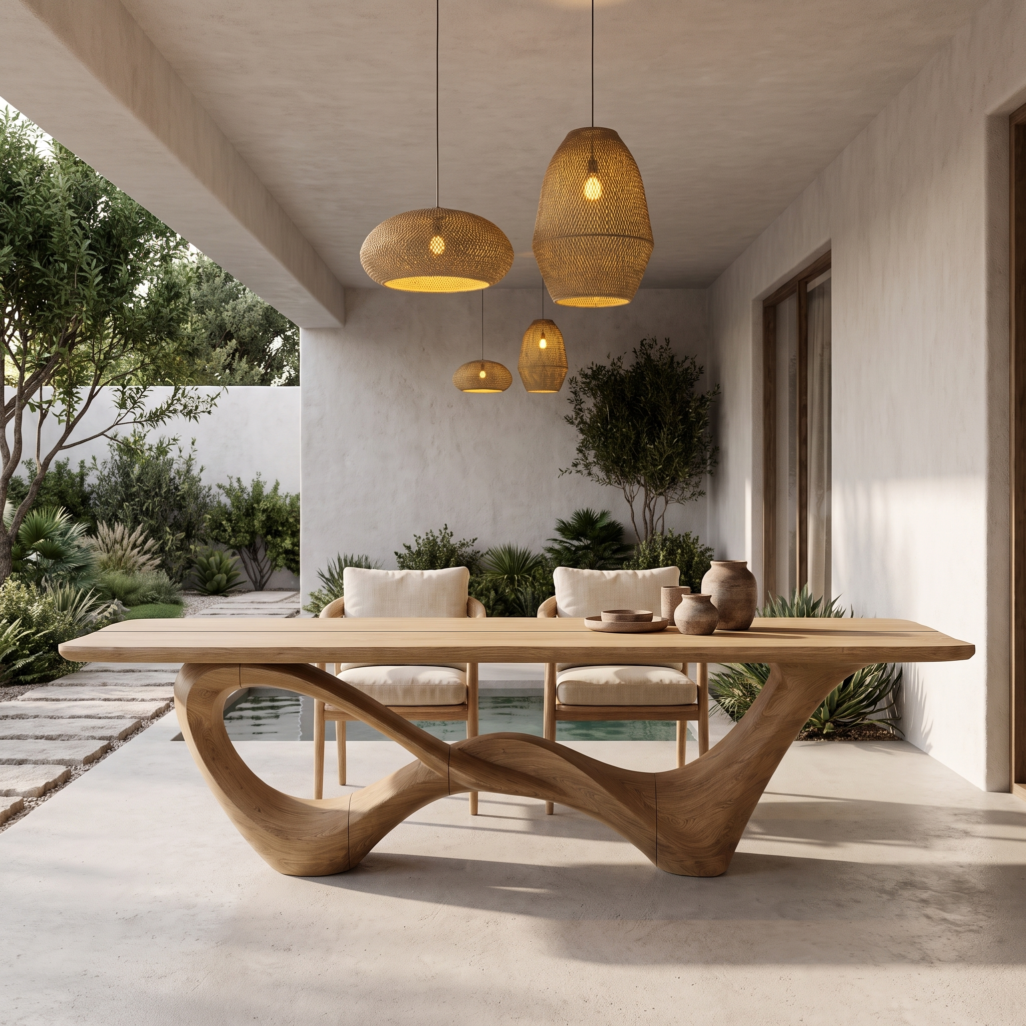 Organic Dining Table With Sculptural Infinity Design For Dining Room And Kitchen