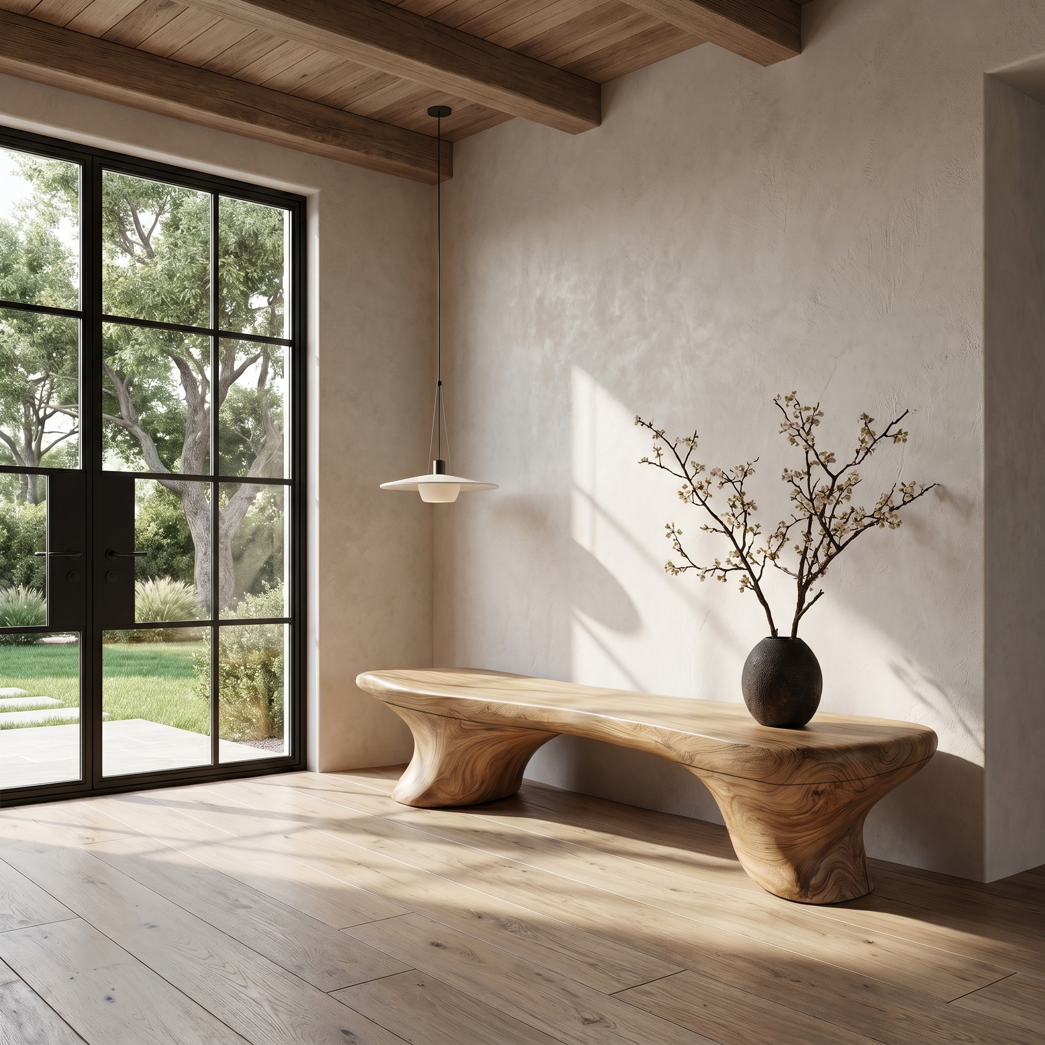 Organic Bench Natural Wood Accent Seating For Home