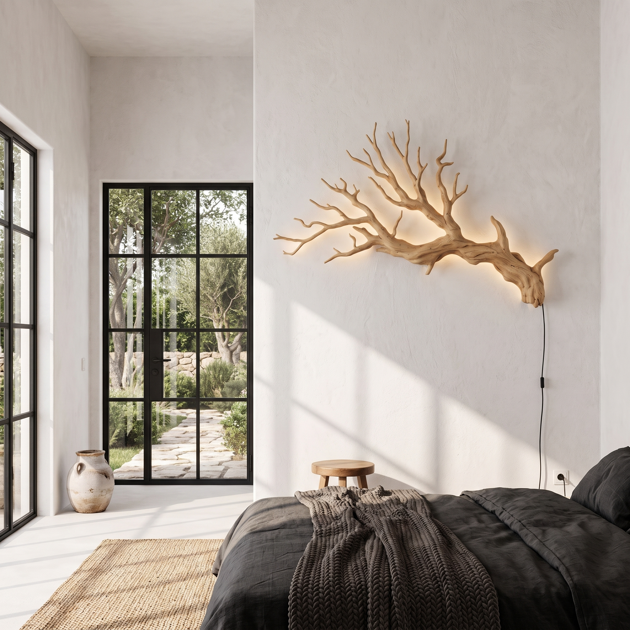 Sculptural Wall Light With Nature Inspired Tree Branch Design For Entryway