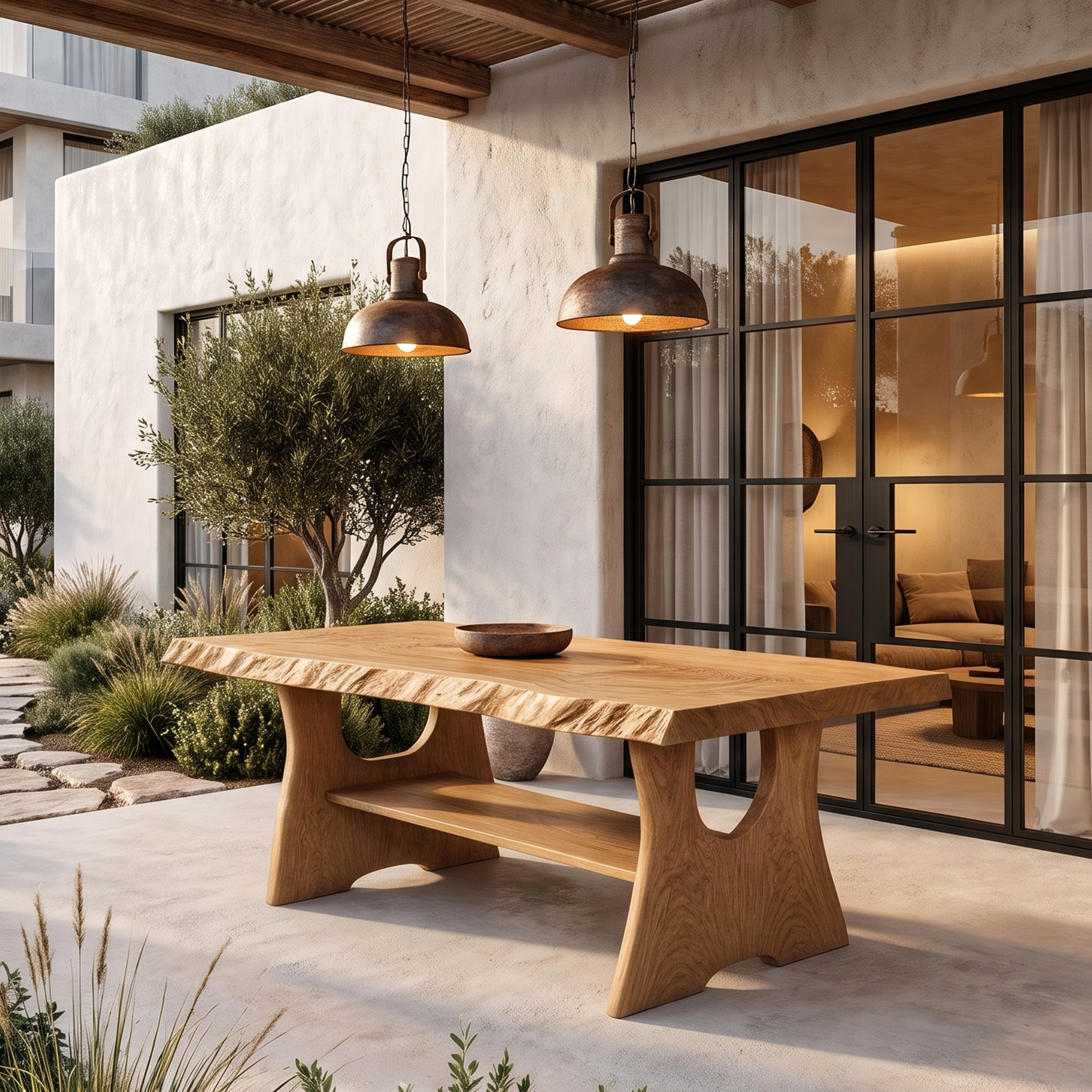 Rustic Live Edge Dining Table Solid Wood For Dining Room