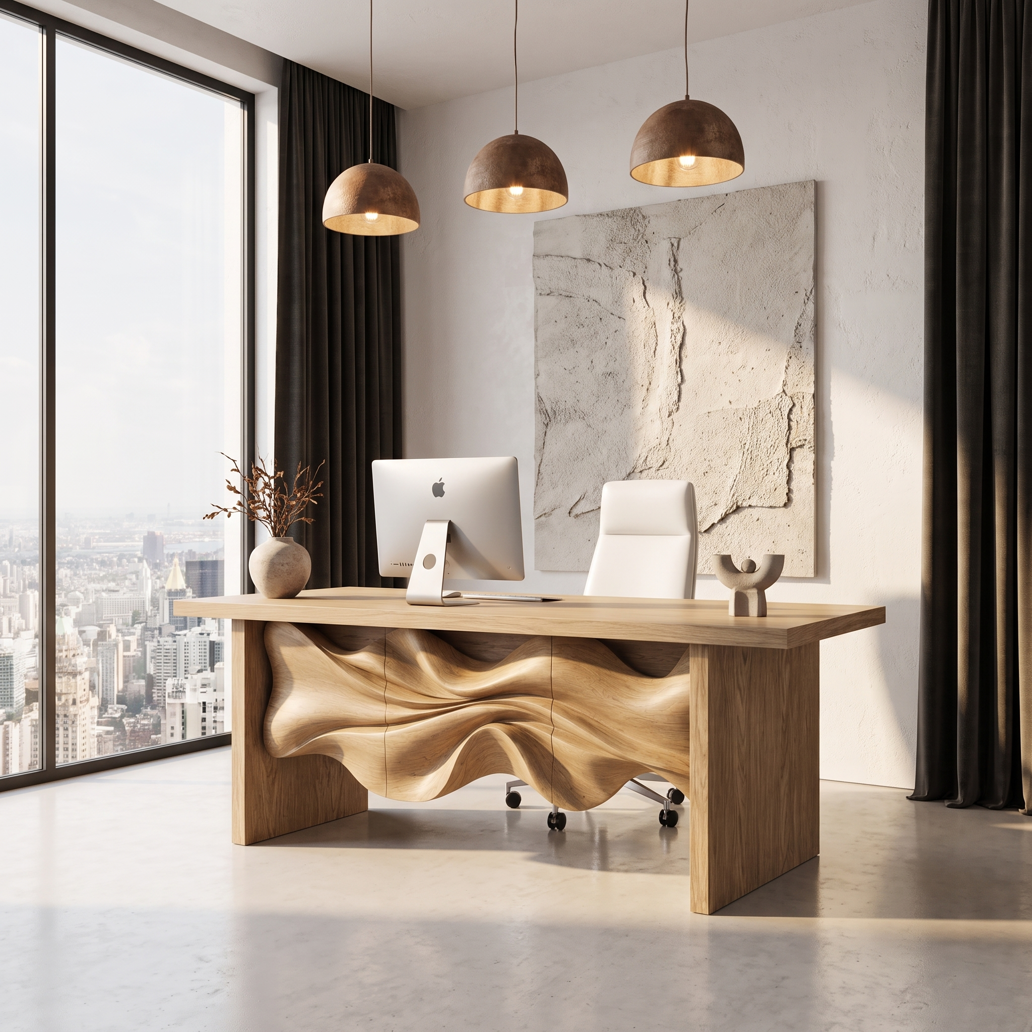 Minimalist Writing Desk Handcrafted Storage Design For Home Office