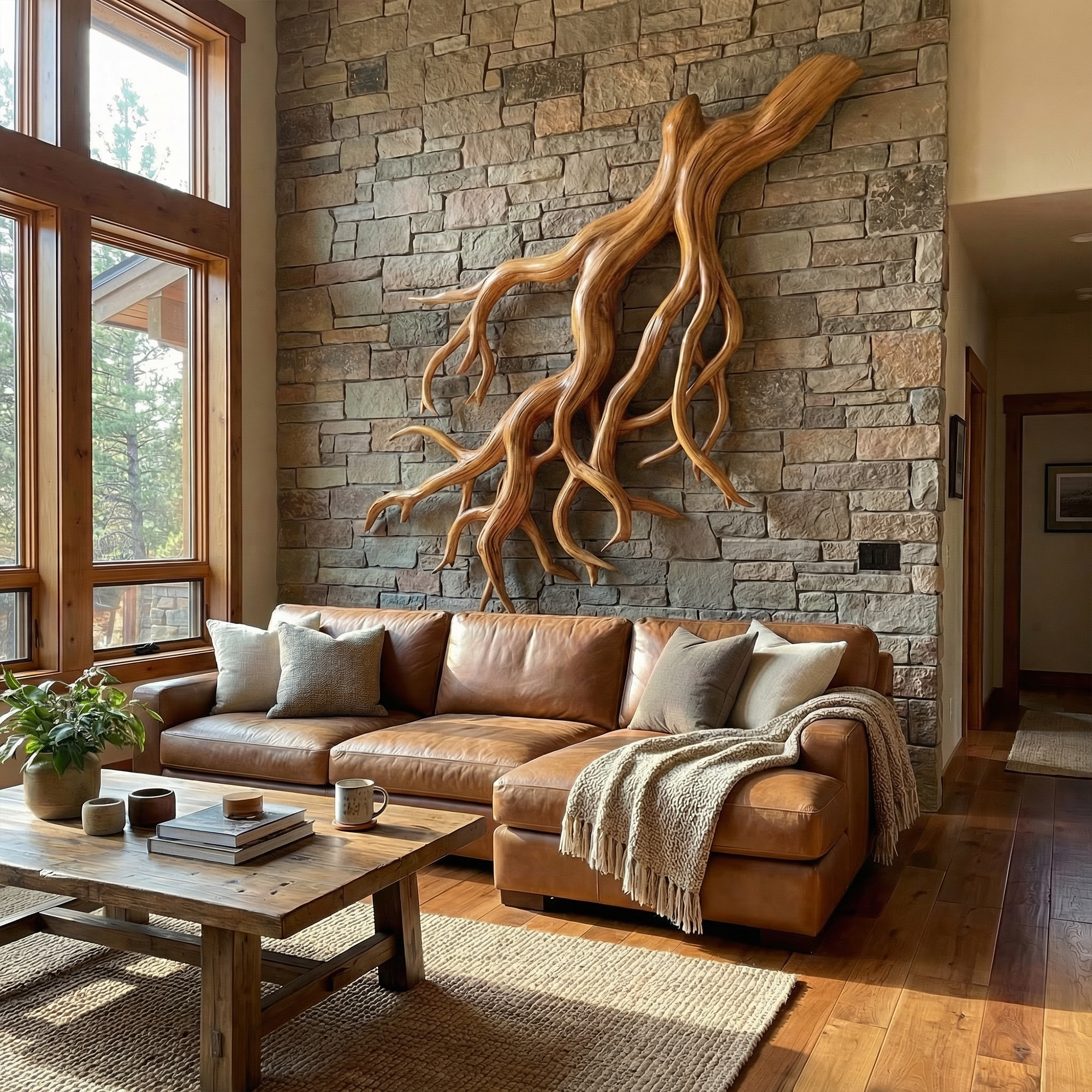 Rustic Tree Root Wall Art Living Room And Lounge