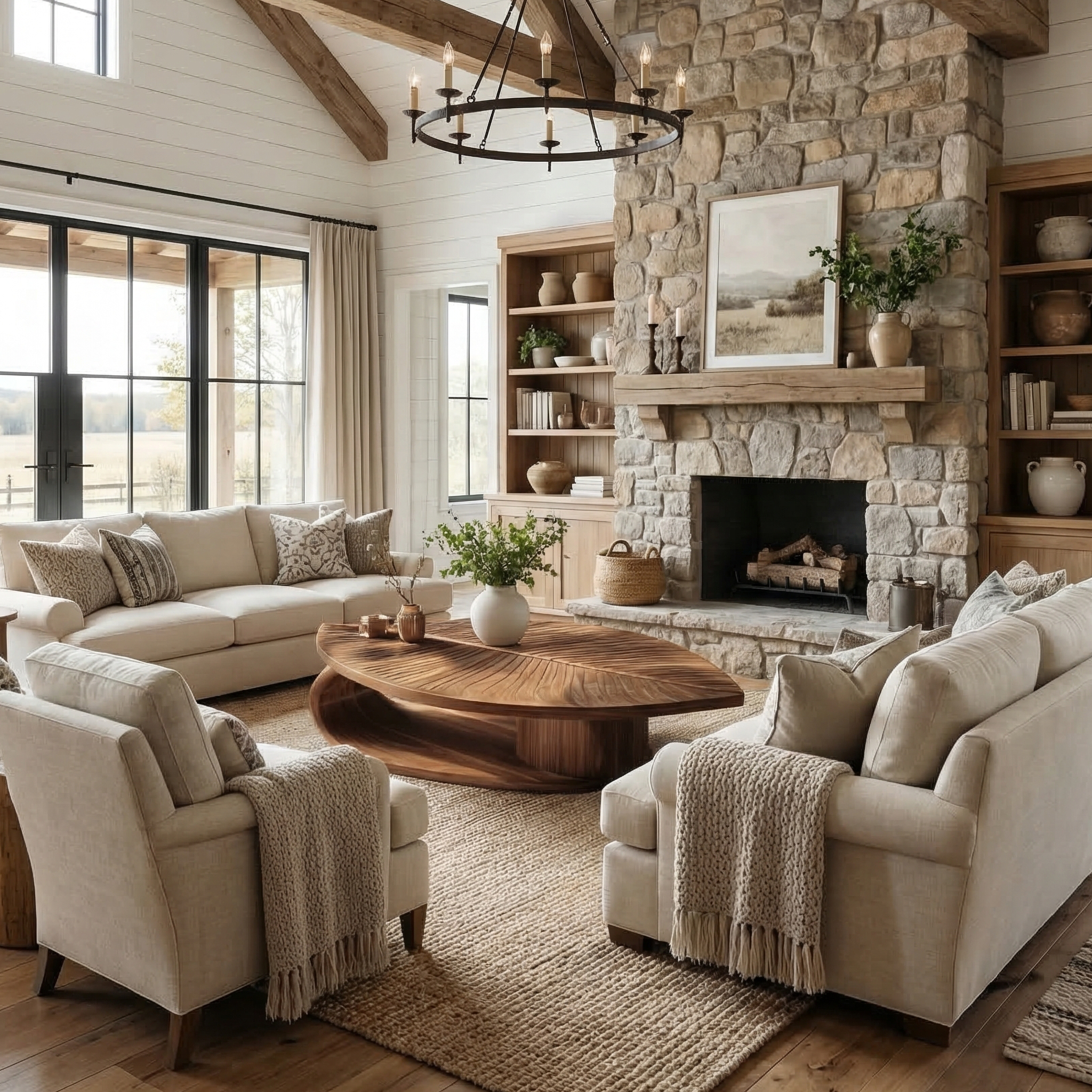 Scandinavian Solid Wood Coffee Table For Living Room