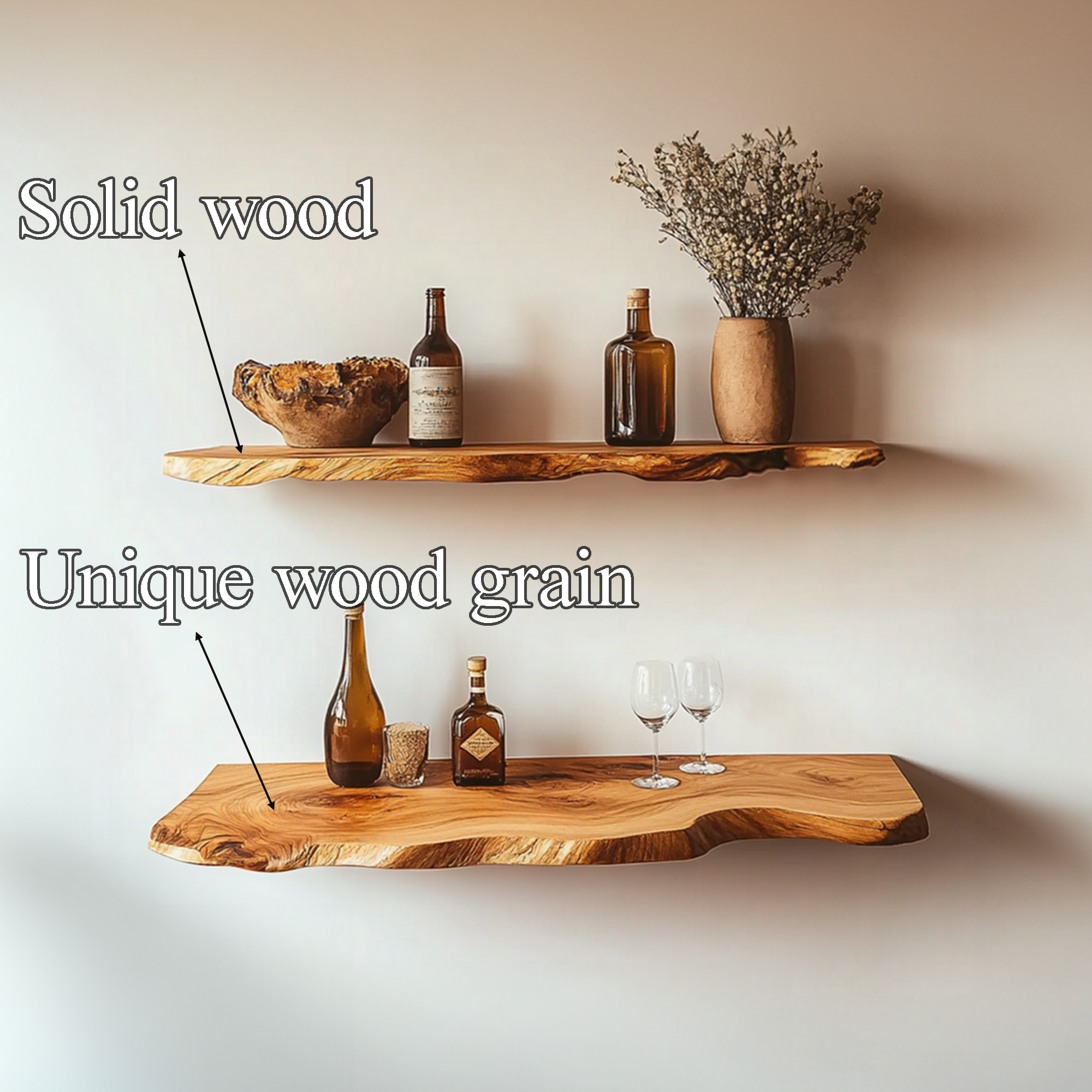 Custom Floating Shelves Wall Shelves Rustic Decor Office Gift