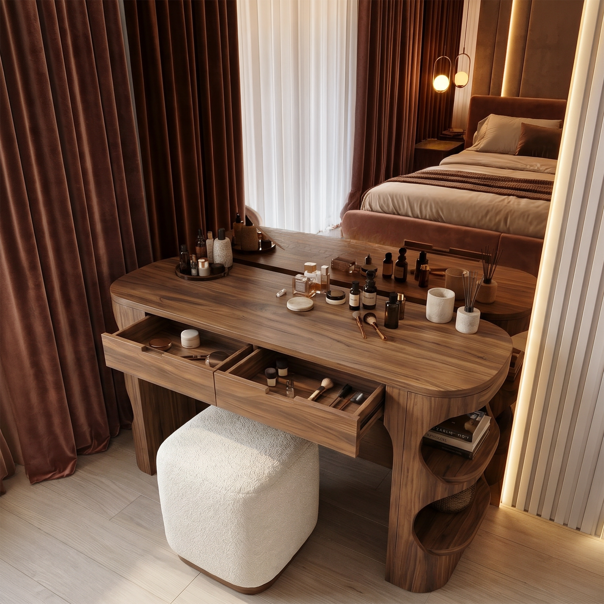 Minimalist Vanity Table With Drawer Storage For Bedroom