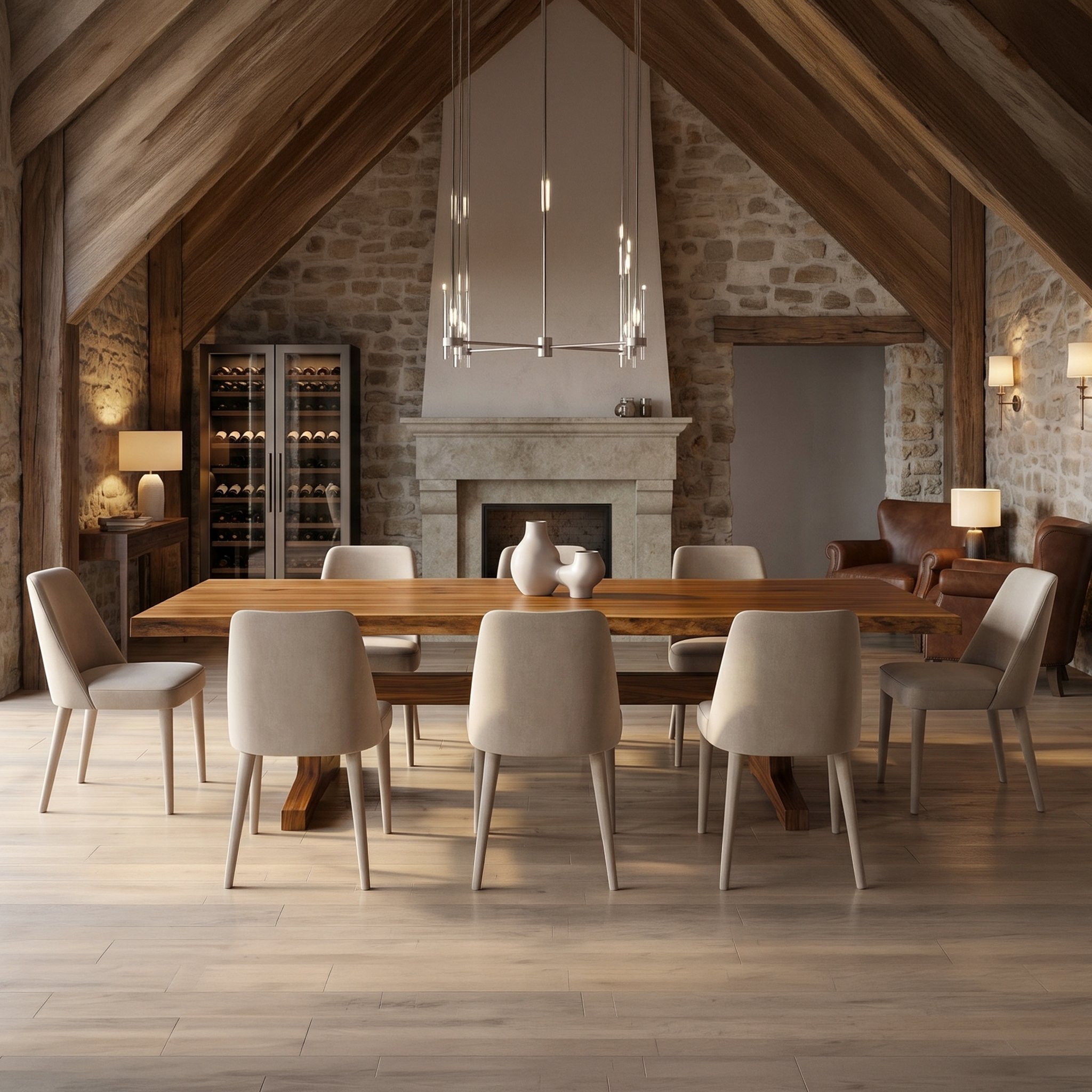 Organic Live Edge Dining Table With Waterfall Wood Base For Dining Room