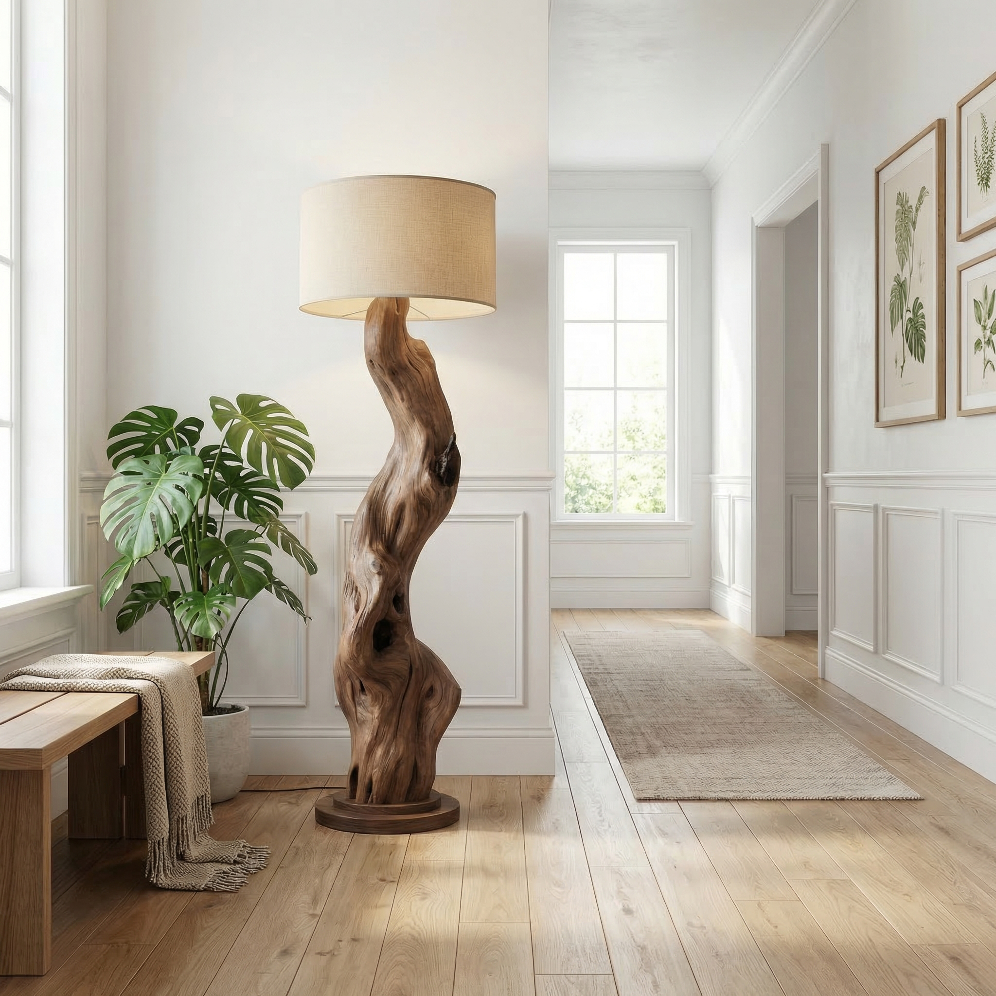Modern Wooden Standing Floor Lamp For Bedroom And Living Room