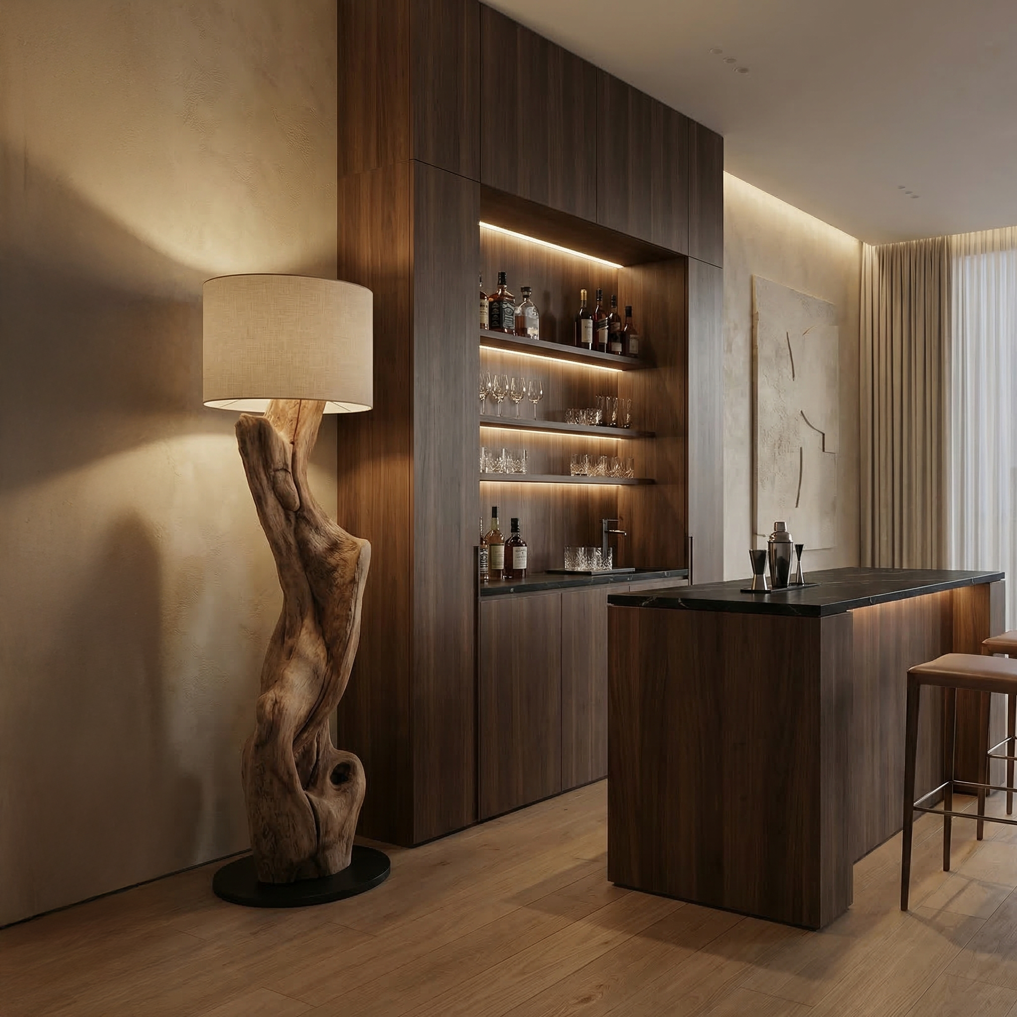 Sculptural Tree Floor Lamp For Living Room And Corner