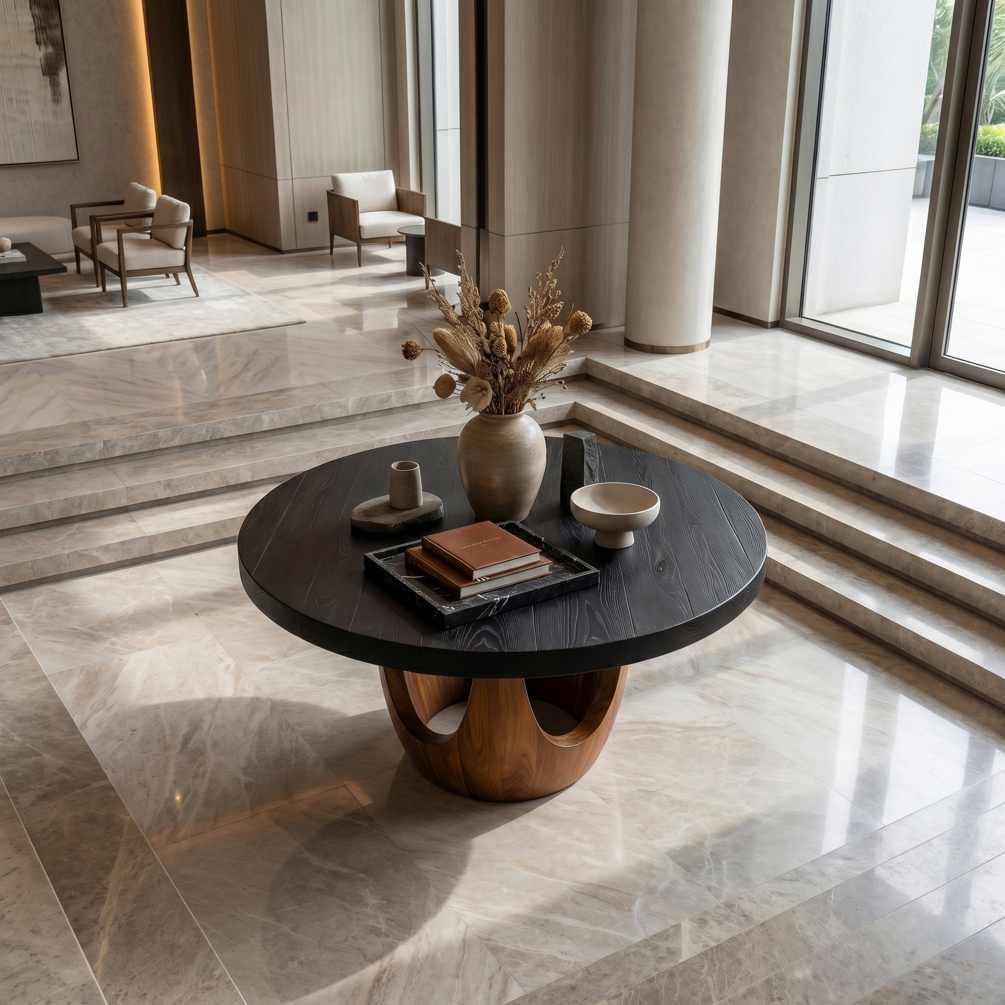 Modern Luxury Round Foyer Table For Entryway And Lobby