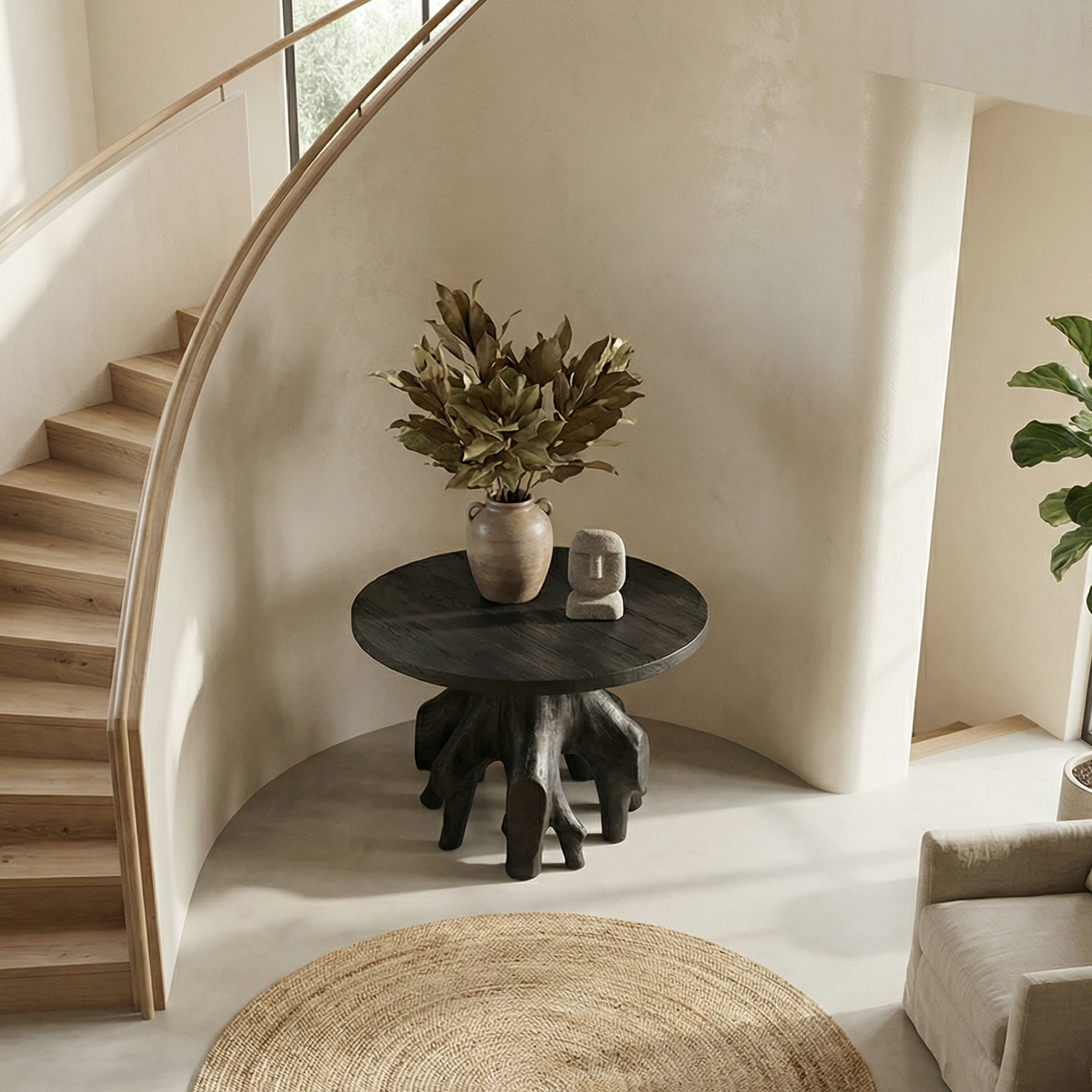 Organic Sculptural Foyer Table For Entryway Or Living Room