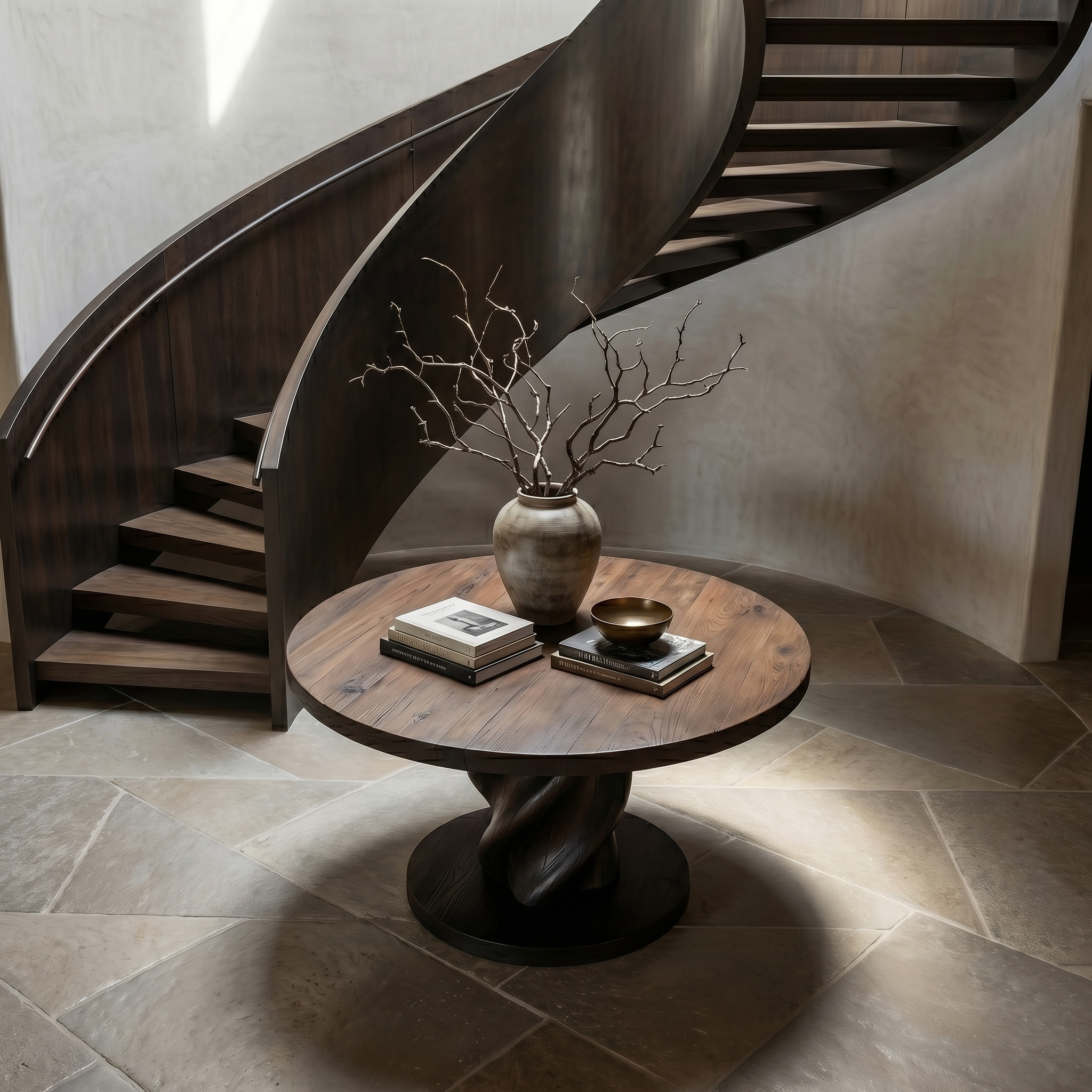 Modern Luxury Statement Round Entry Table For Entryway And Lobby