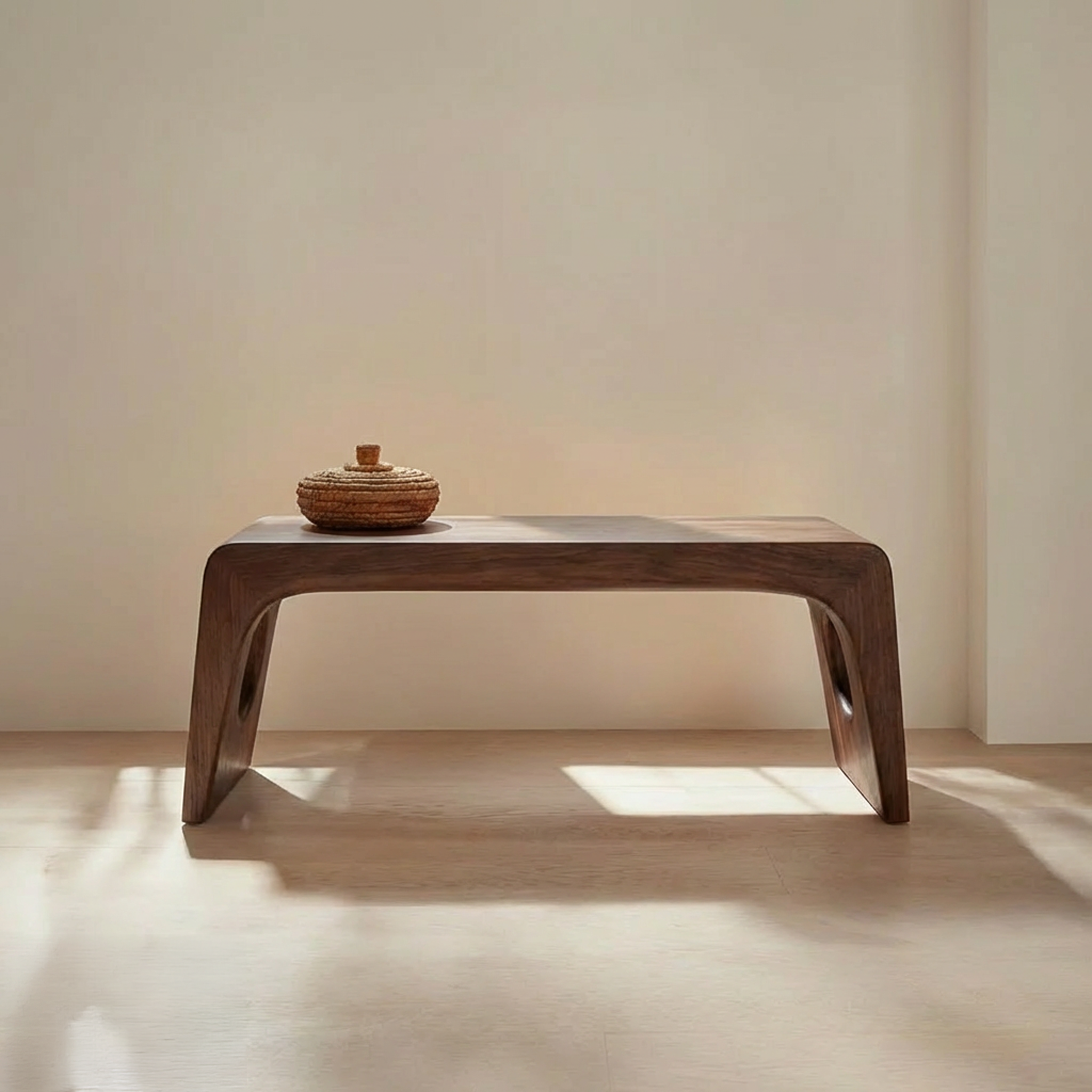 Rustic Minimal Sculptural Bench For Living Room And Hallway