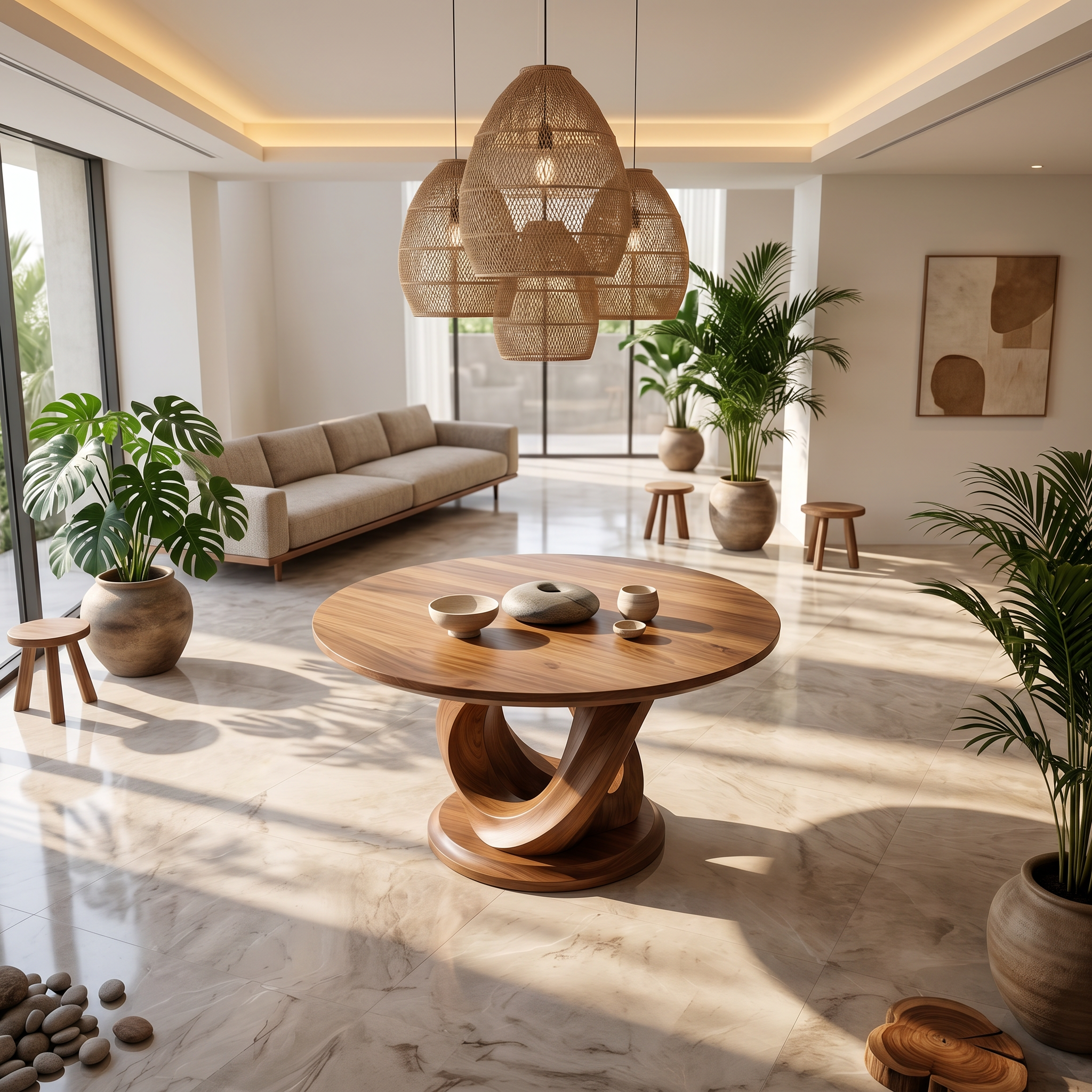 Modern Foyer Table Handcrafted Sculptural Base For Entryway