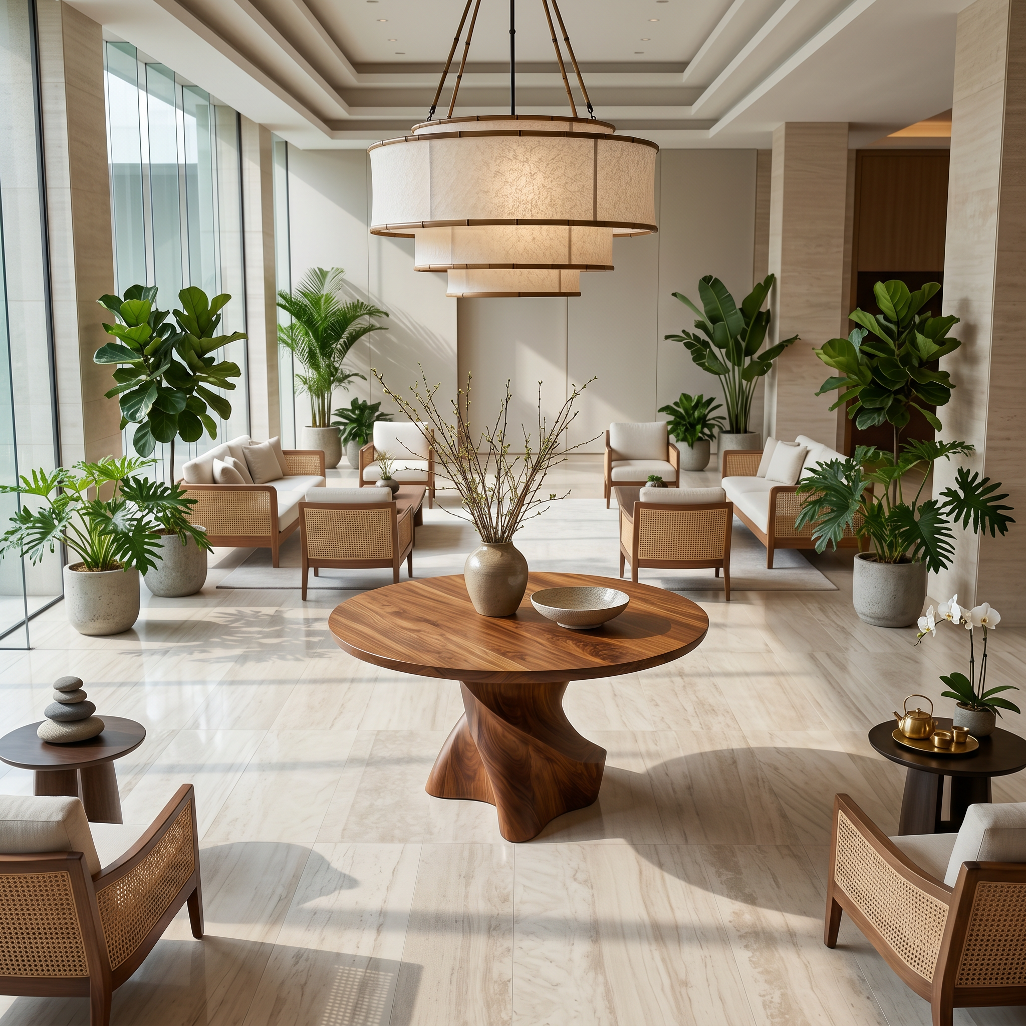Organic Modern Foyer Table Handcrafted Freeform Design For Luxury Entryway