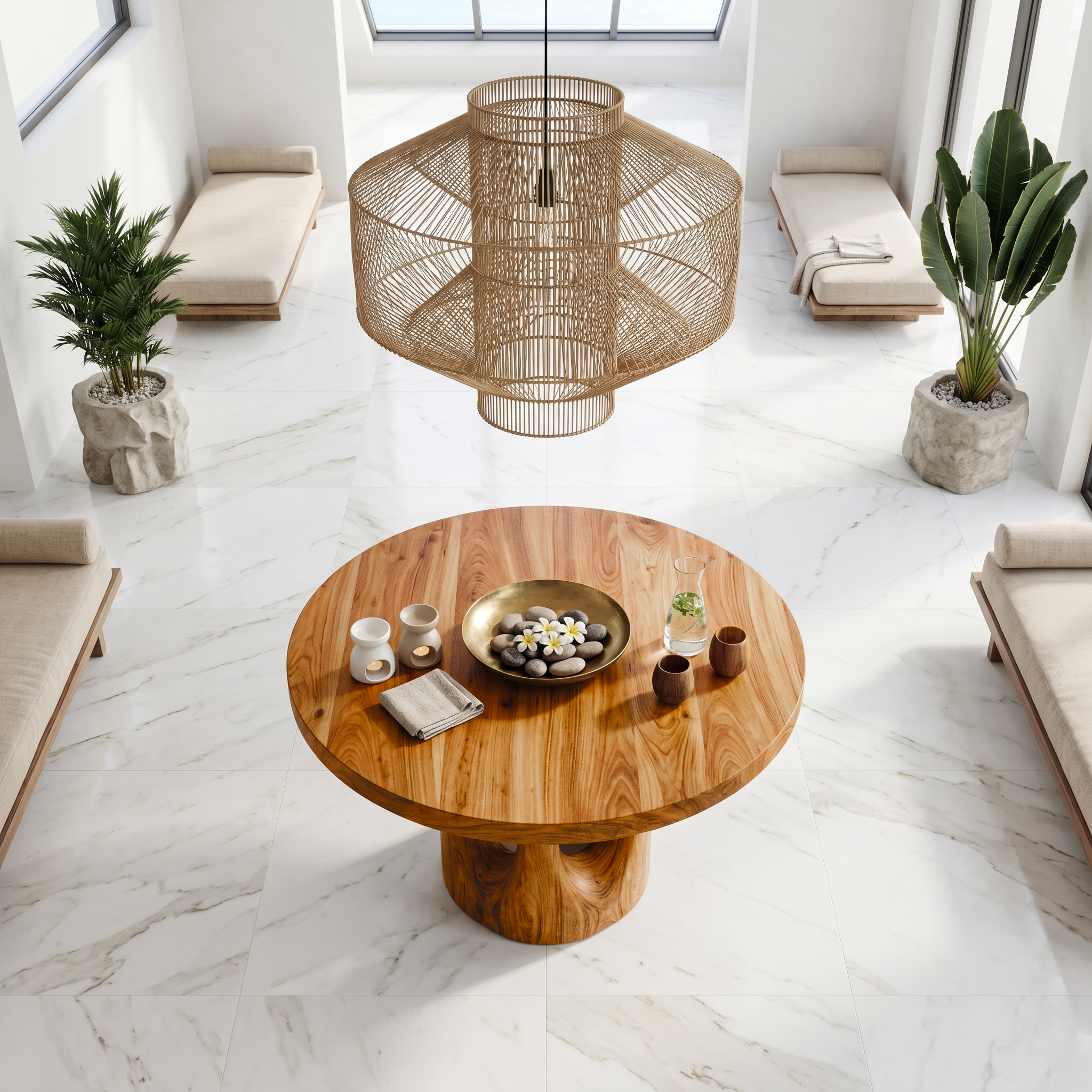 Rustic Foyer Center Table With Tree Stump Inspired Design For Entryway And Foyer
