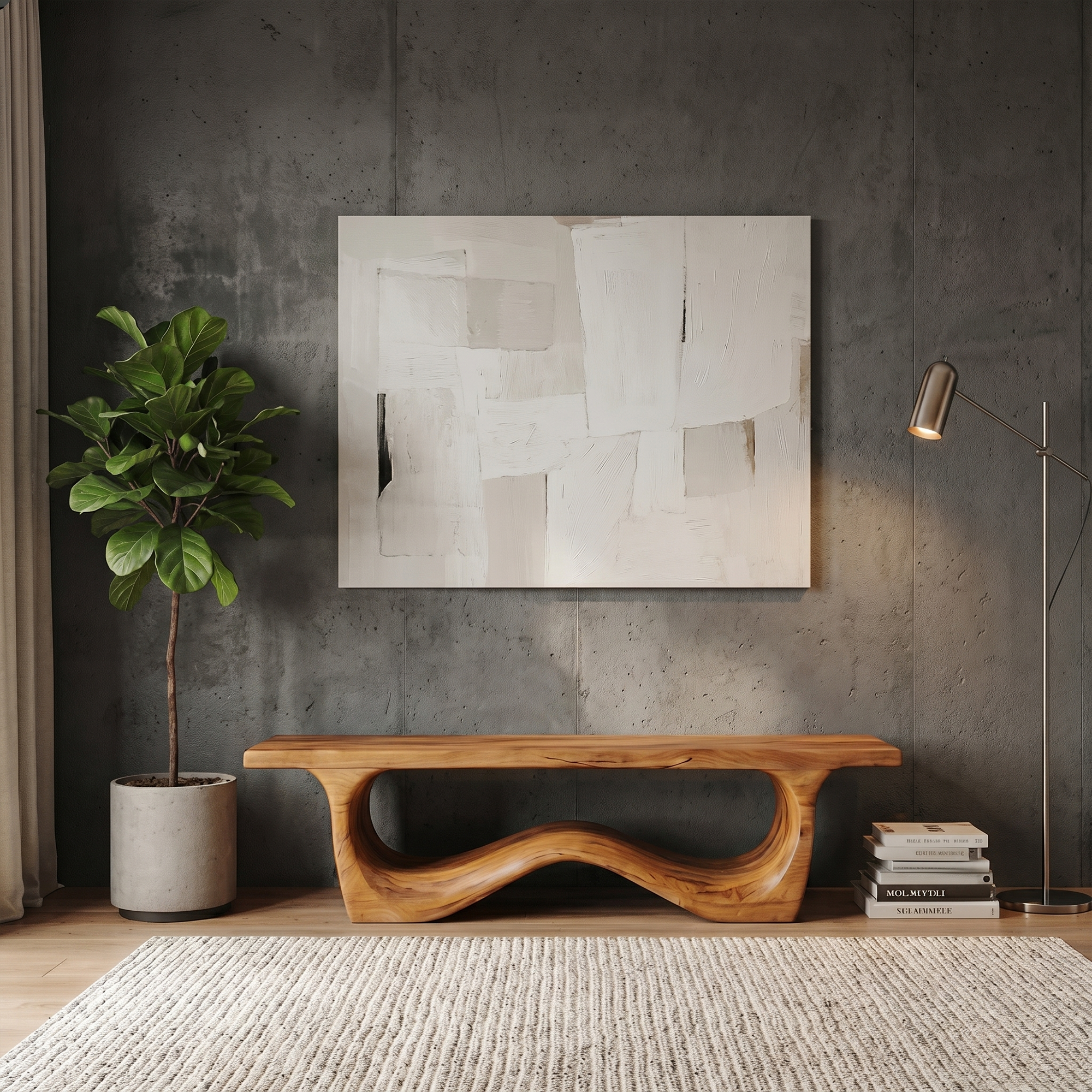 Artistic Sculptural Organic Bench For Entryway Decor