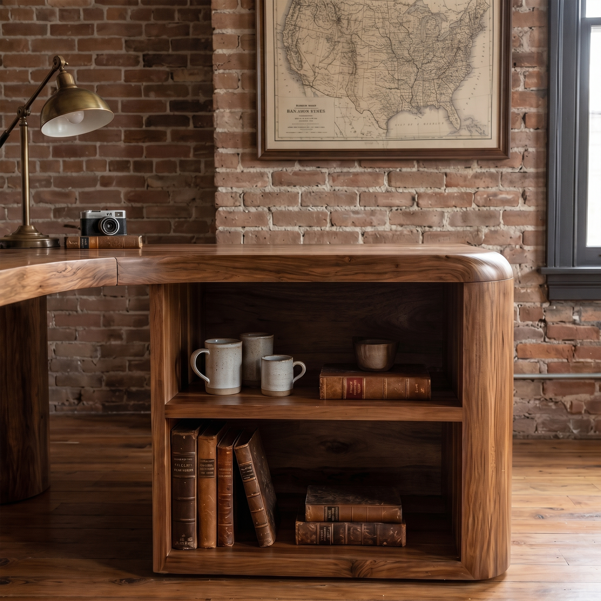 Organic Corner Desk Handcrafted Wood Design For Home Office