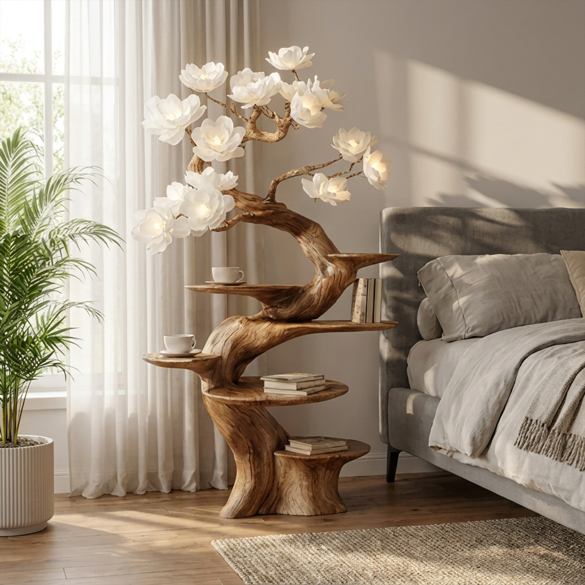 Organic Sculptural Nightstands For Bedroom