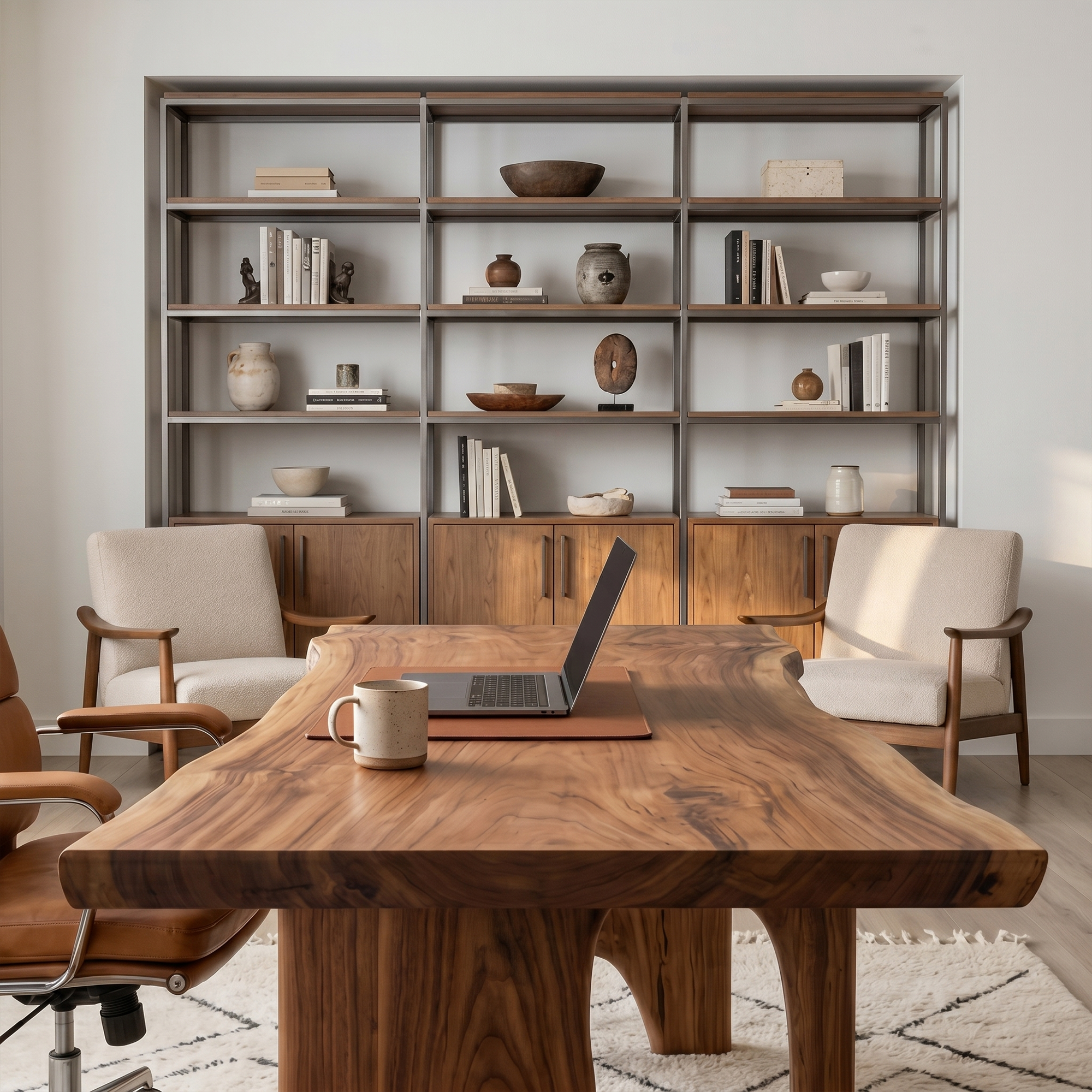 Nature Inspired Wooden Desk For Study Room And Home Office