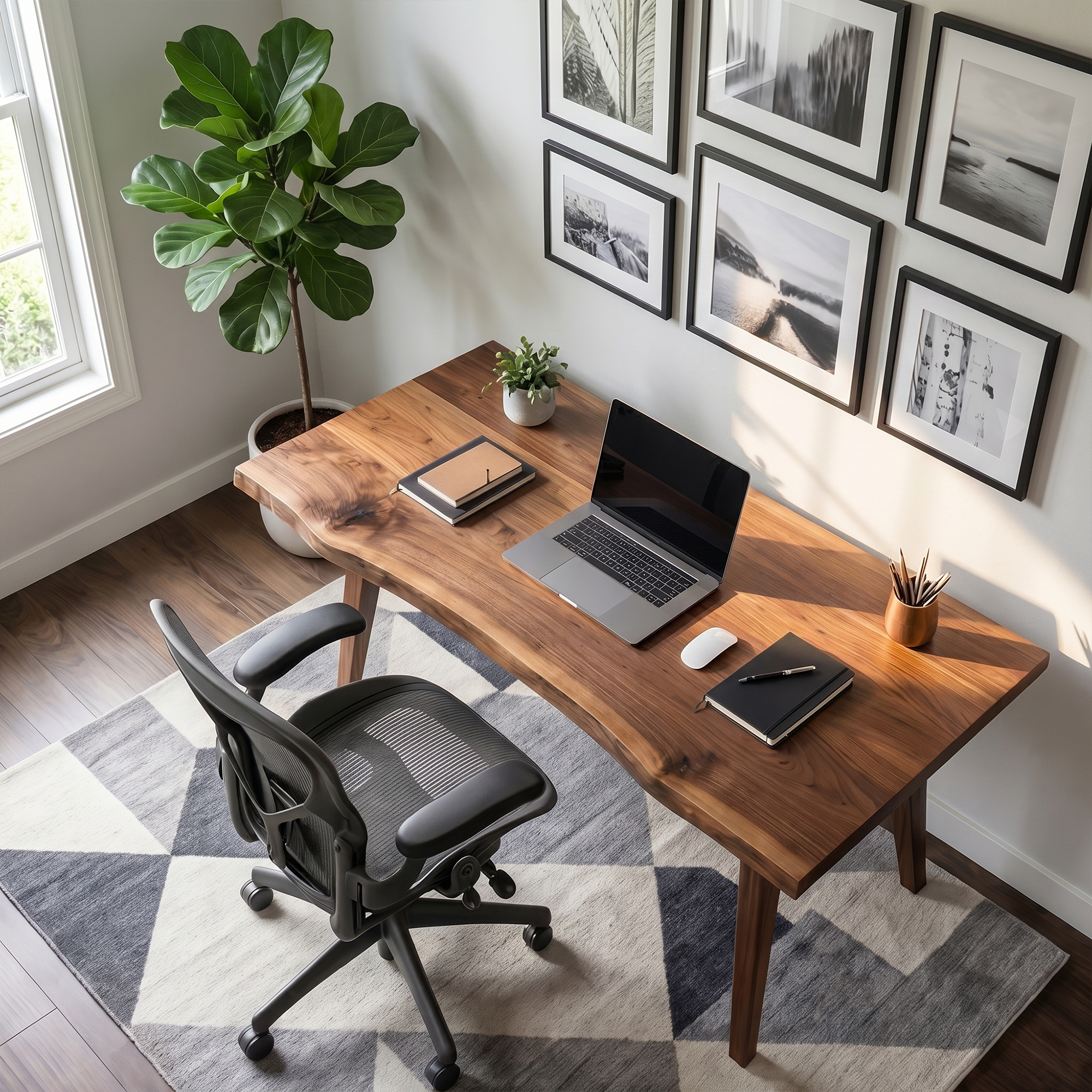 Rustic Solid Wood Desk For Home Office And Study Room