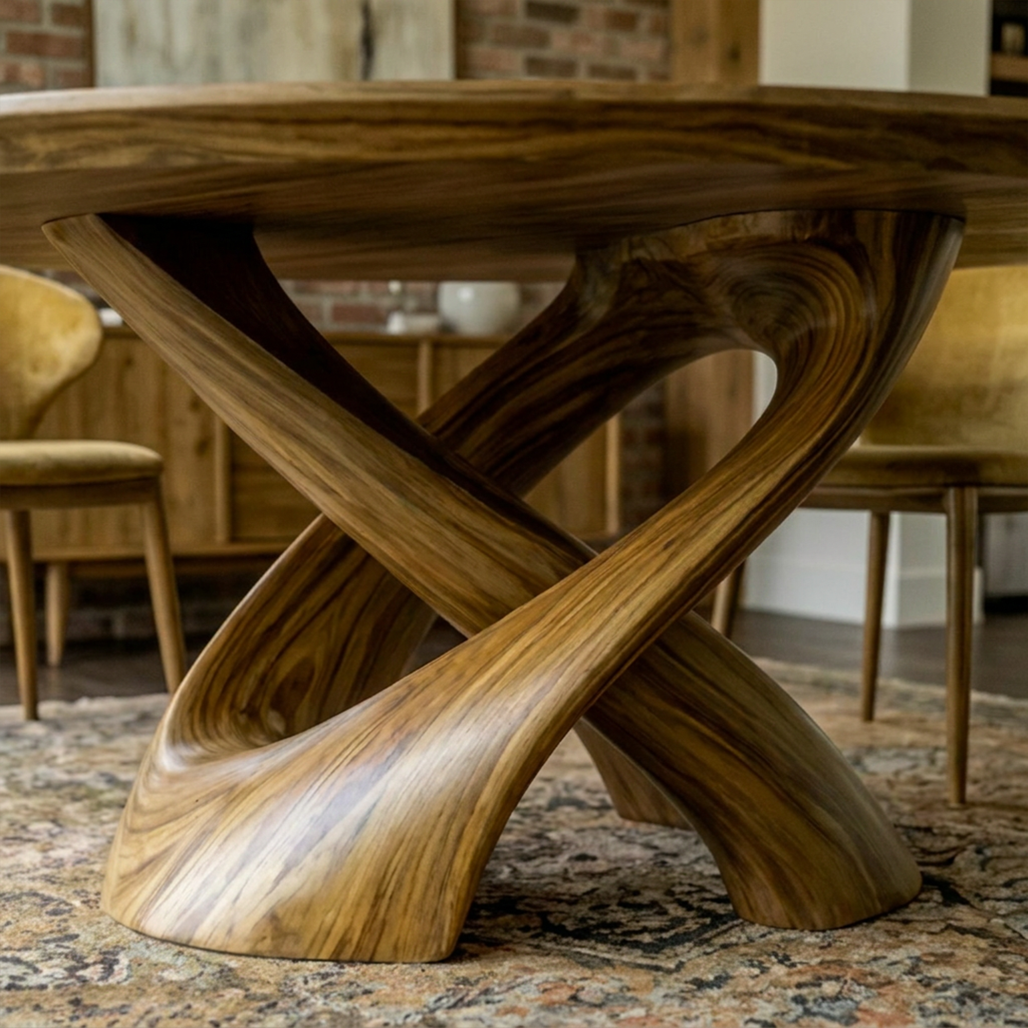 Rustic Handmade Live Edge Dining Table Kitchen