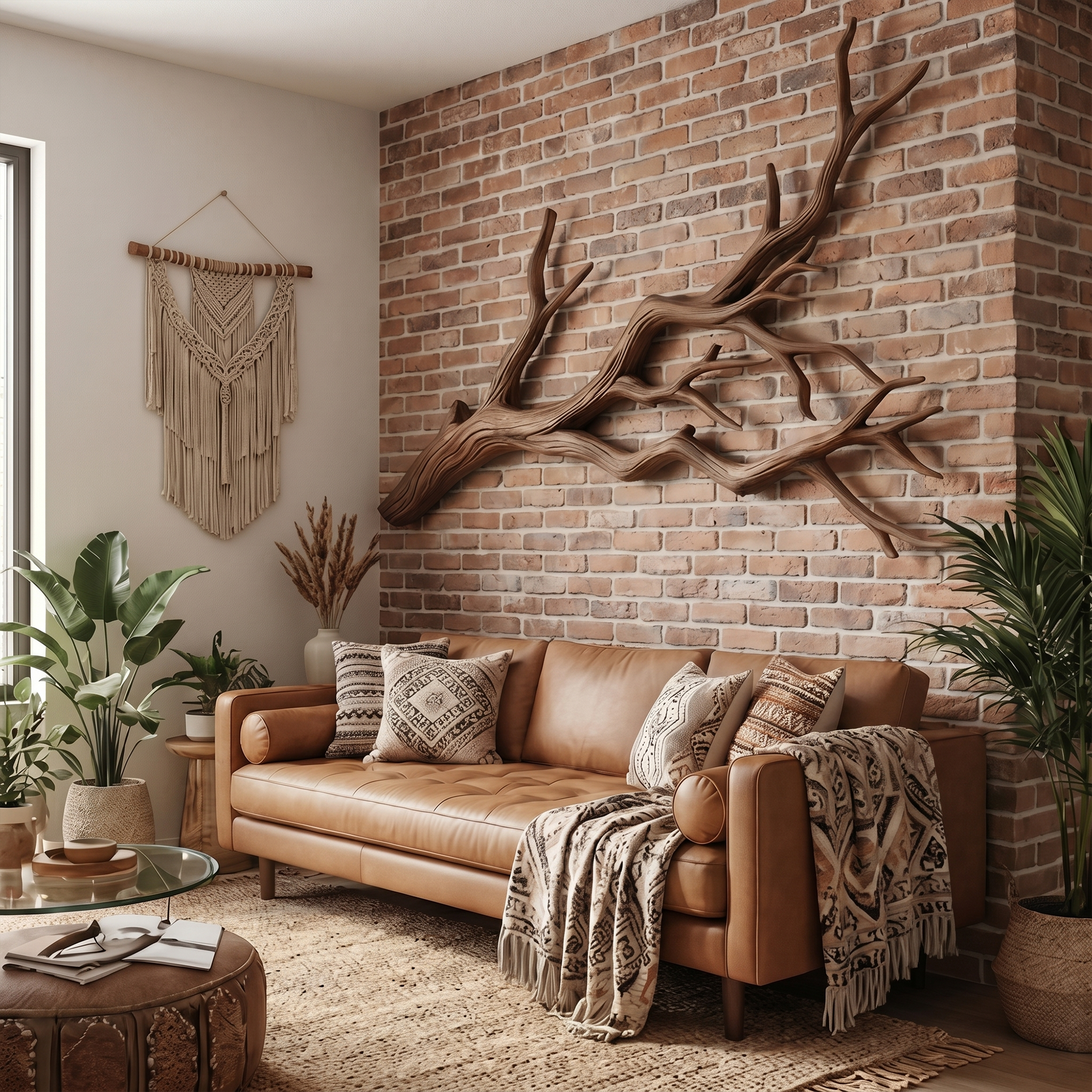 Flowing Organic Wood Branch Wall Sculpture Contemporary Decor