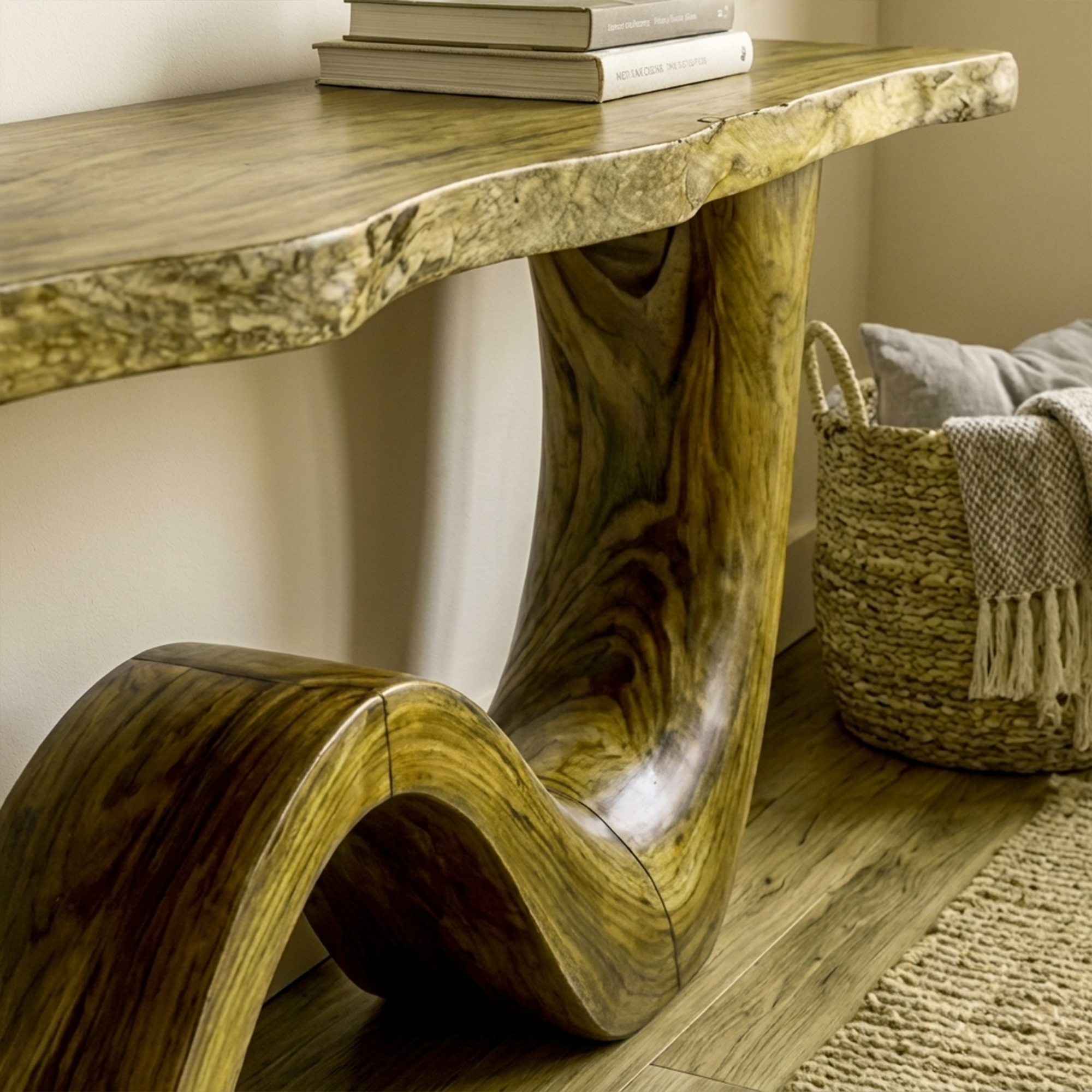 Organic Wave Base Console Table Entryway Hallway Living Room