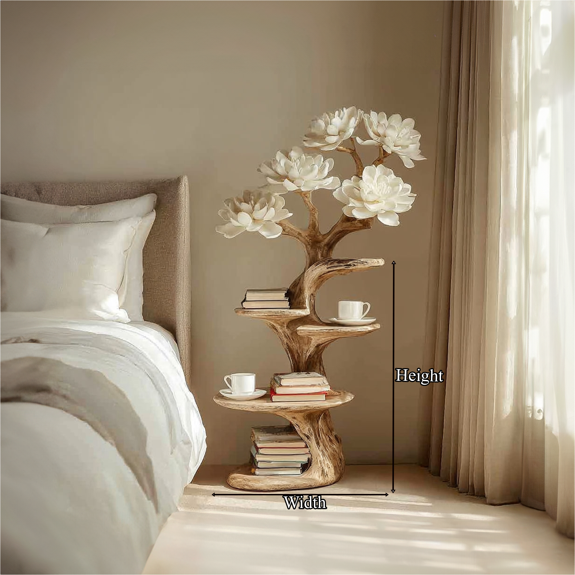 Rustic Tree Nightstand Bedroom