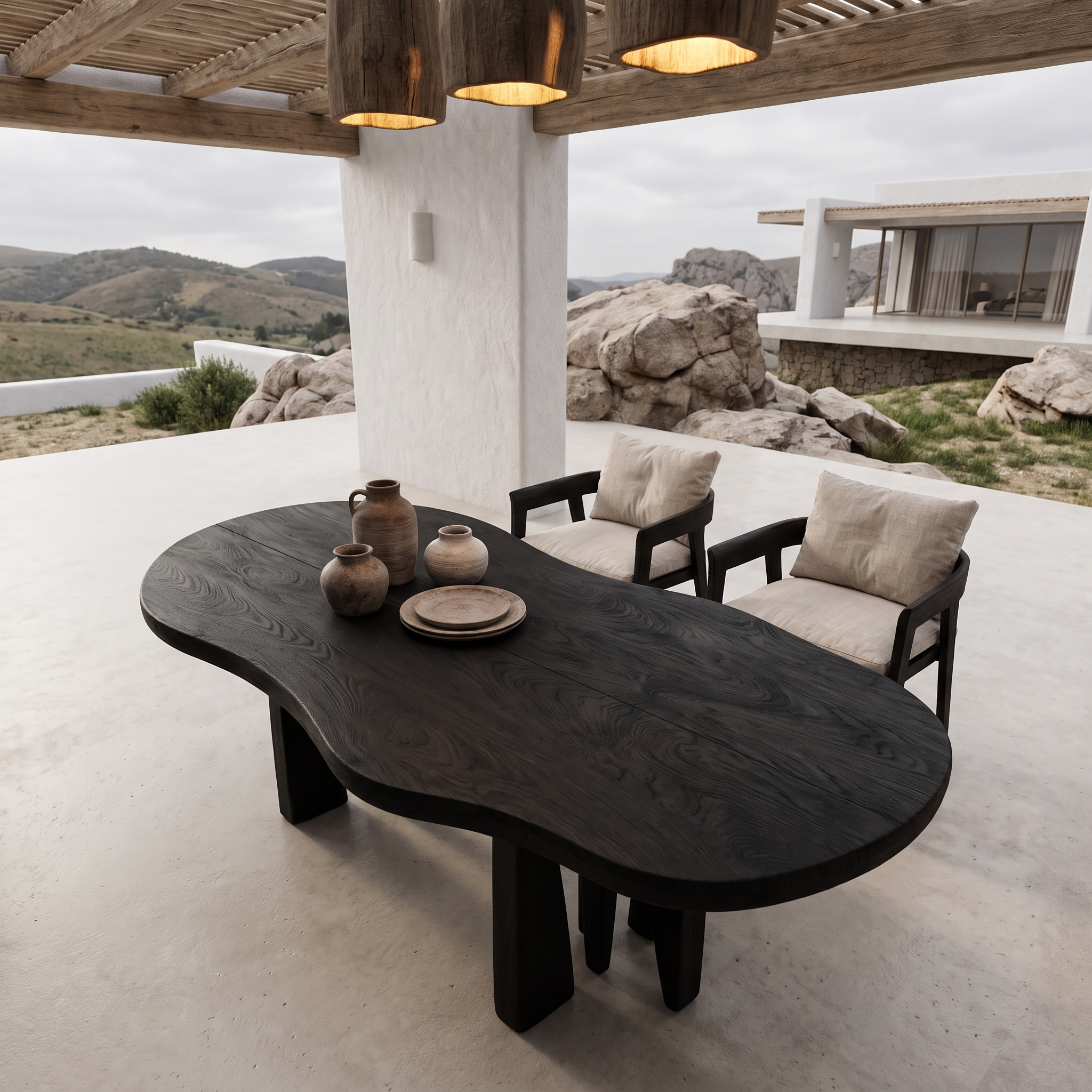 Modern Oval Dining Table Handcrafted Solid Wood Dining Table For Dining Room