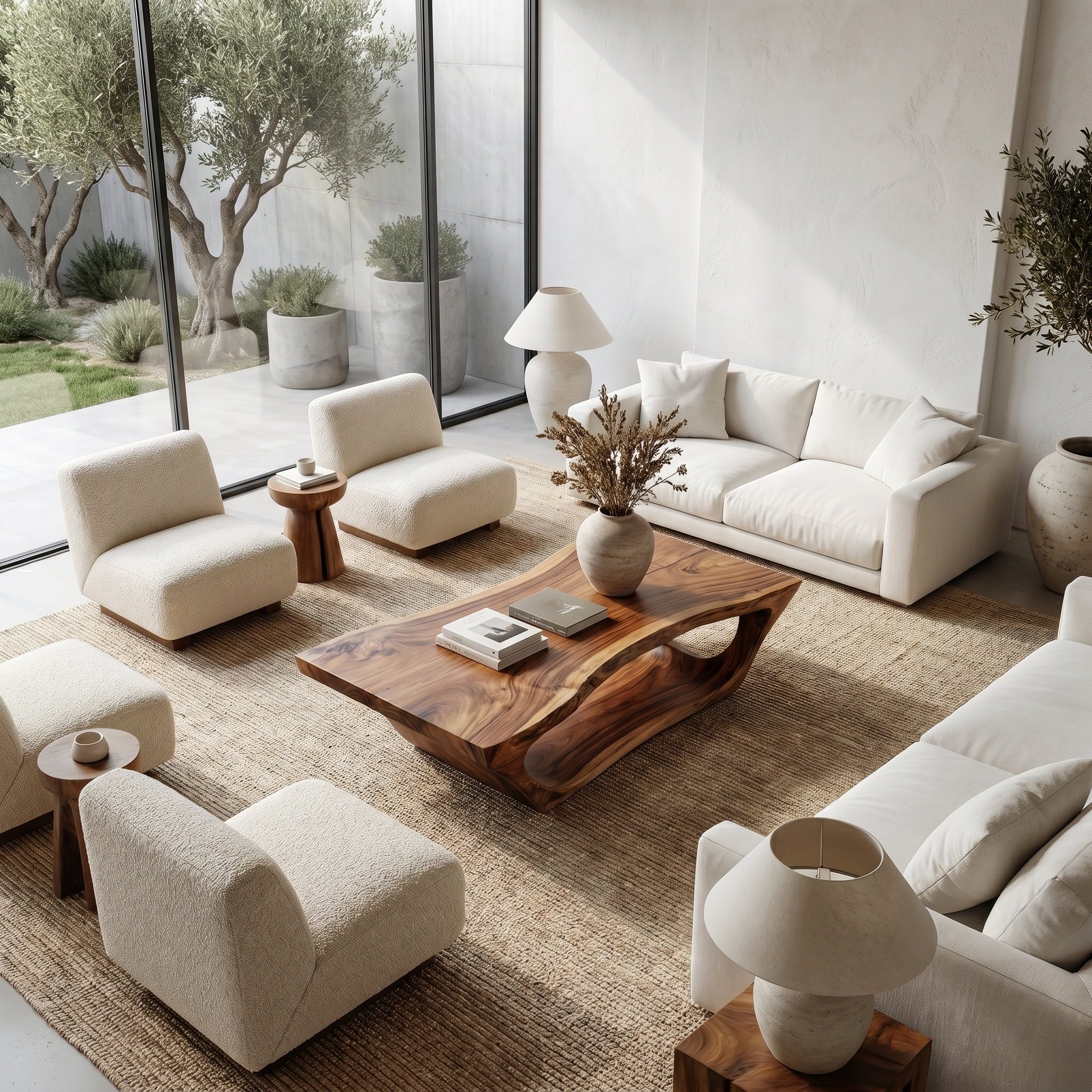 Wabi Sabi Coffee Table With Handcrafted Organic Wood Form For Living Room