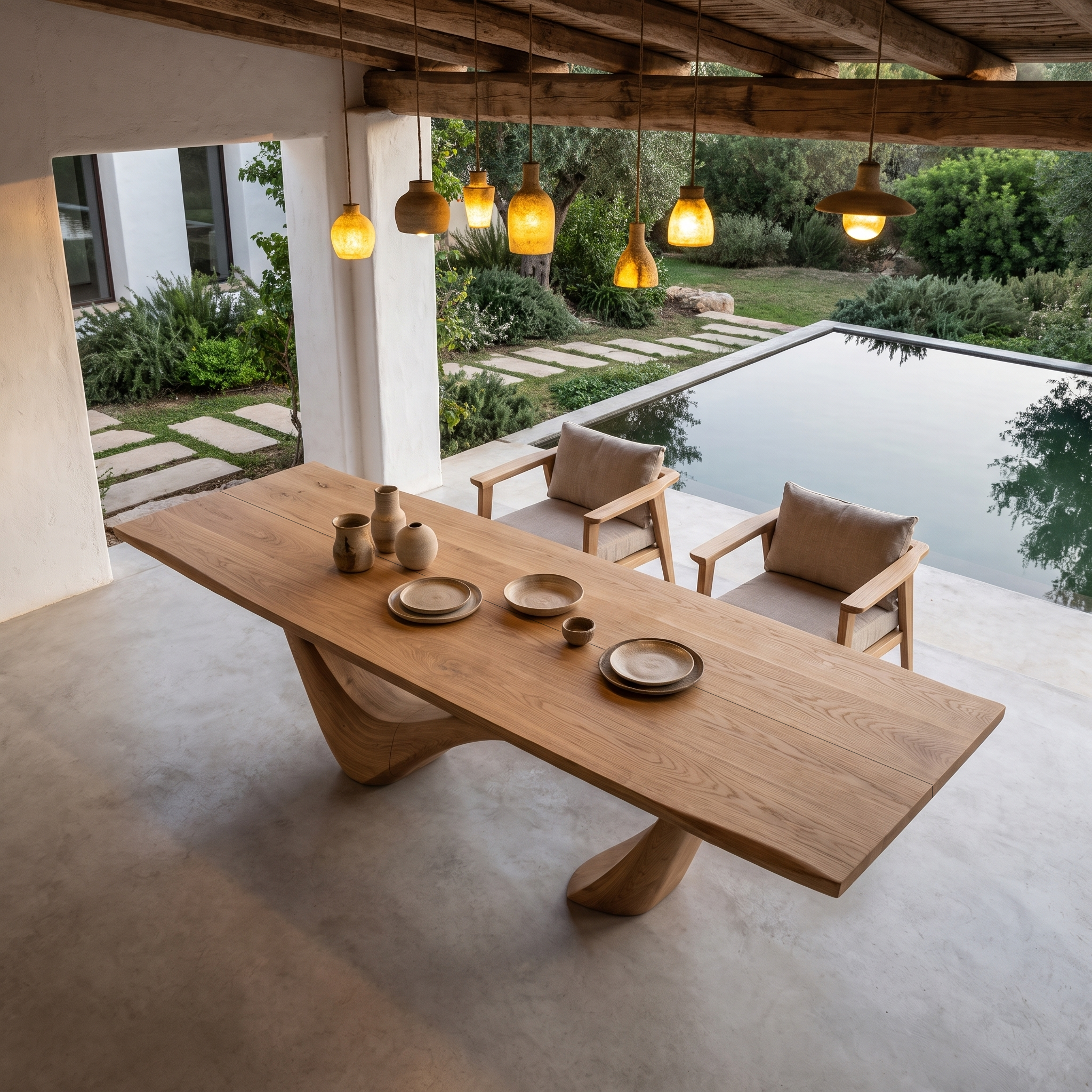 Minimalist Wing Pedestal Dining Table Solid Wood Dining Table For Dining Room