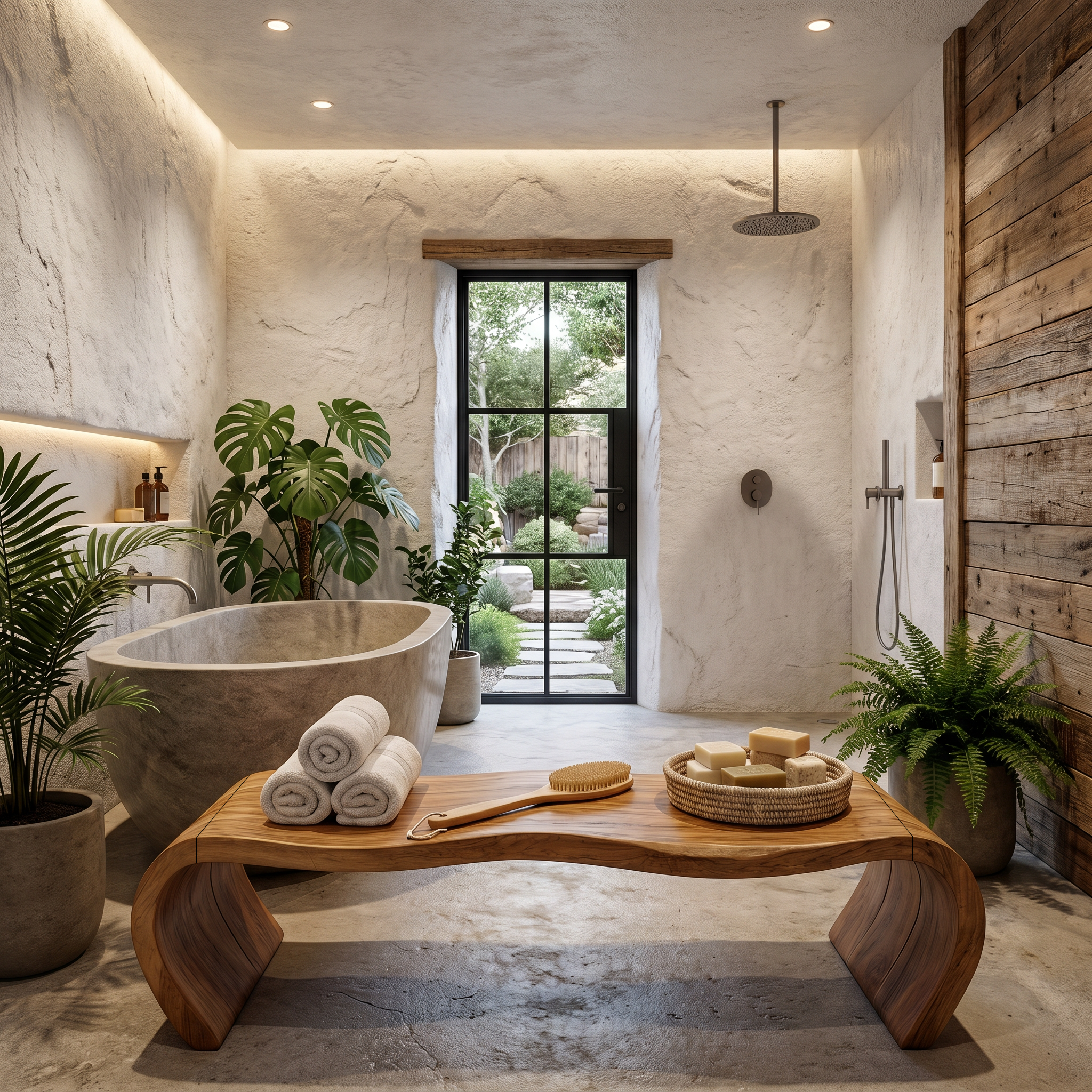 Handcrafted Wooden Shower Bench For Bathroom