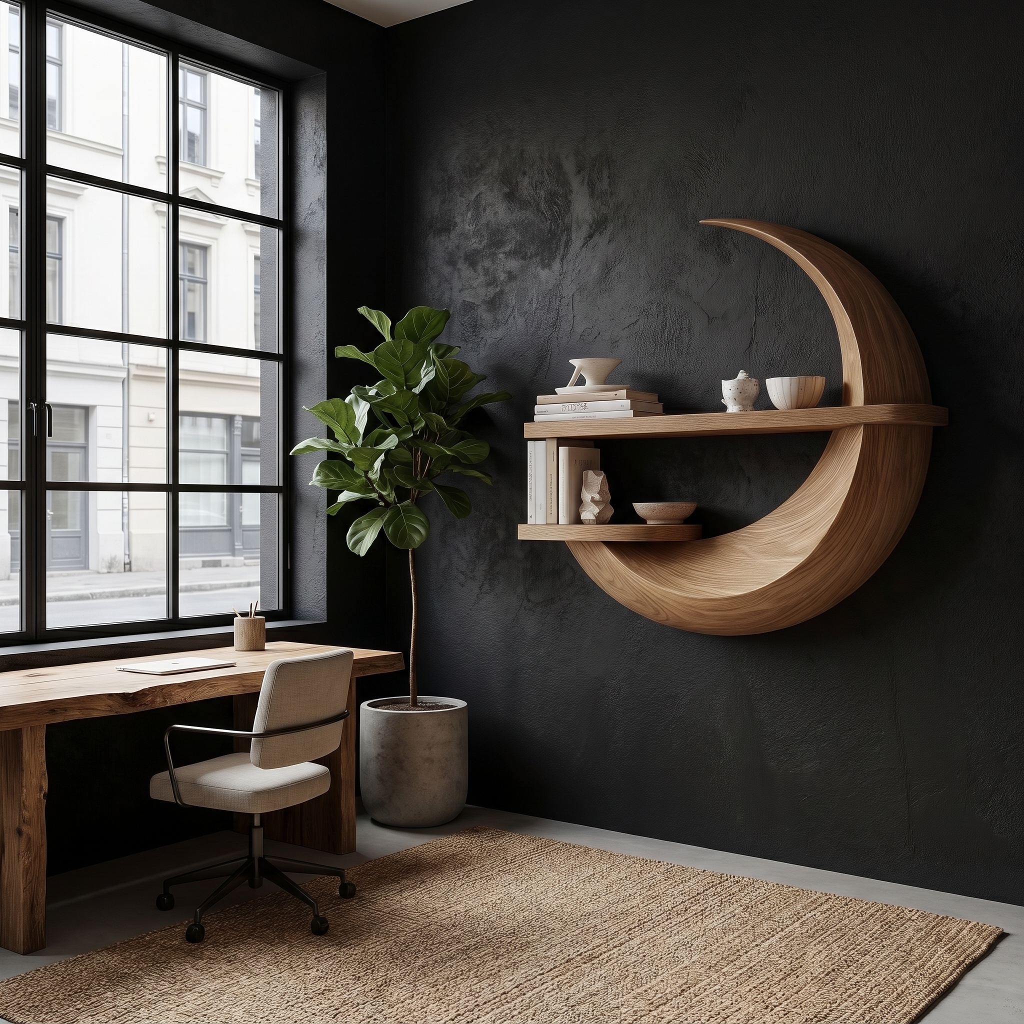 Rustic Floating Shelf With Natural Wood Display Storage For Living Room