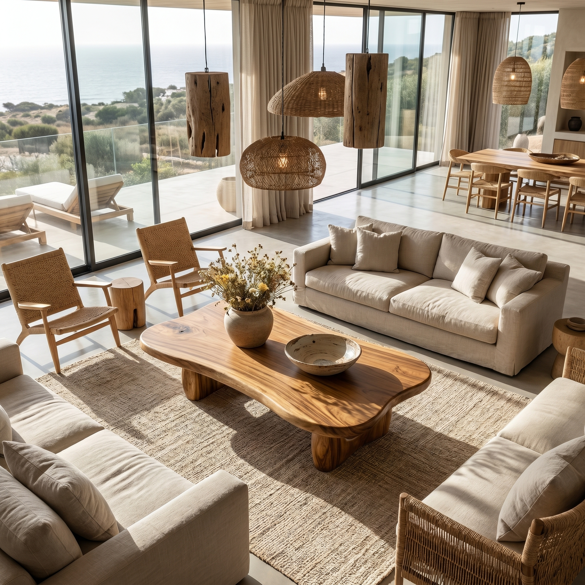 Rustic Wooden Coffee Table Natural Statement Furniture For Living Room