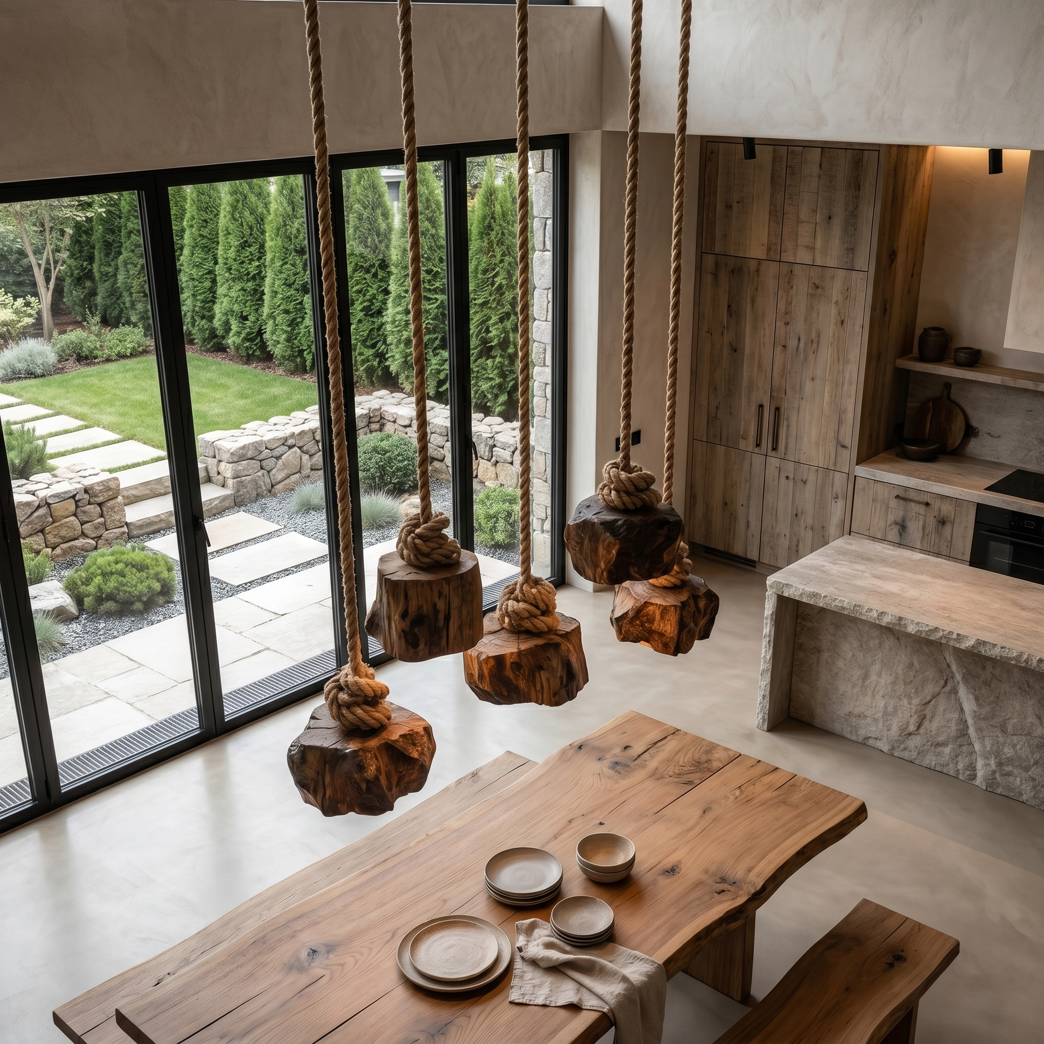 Rustic Organic Pendant Lamp For Dining Room And Kitchen