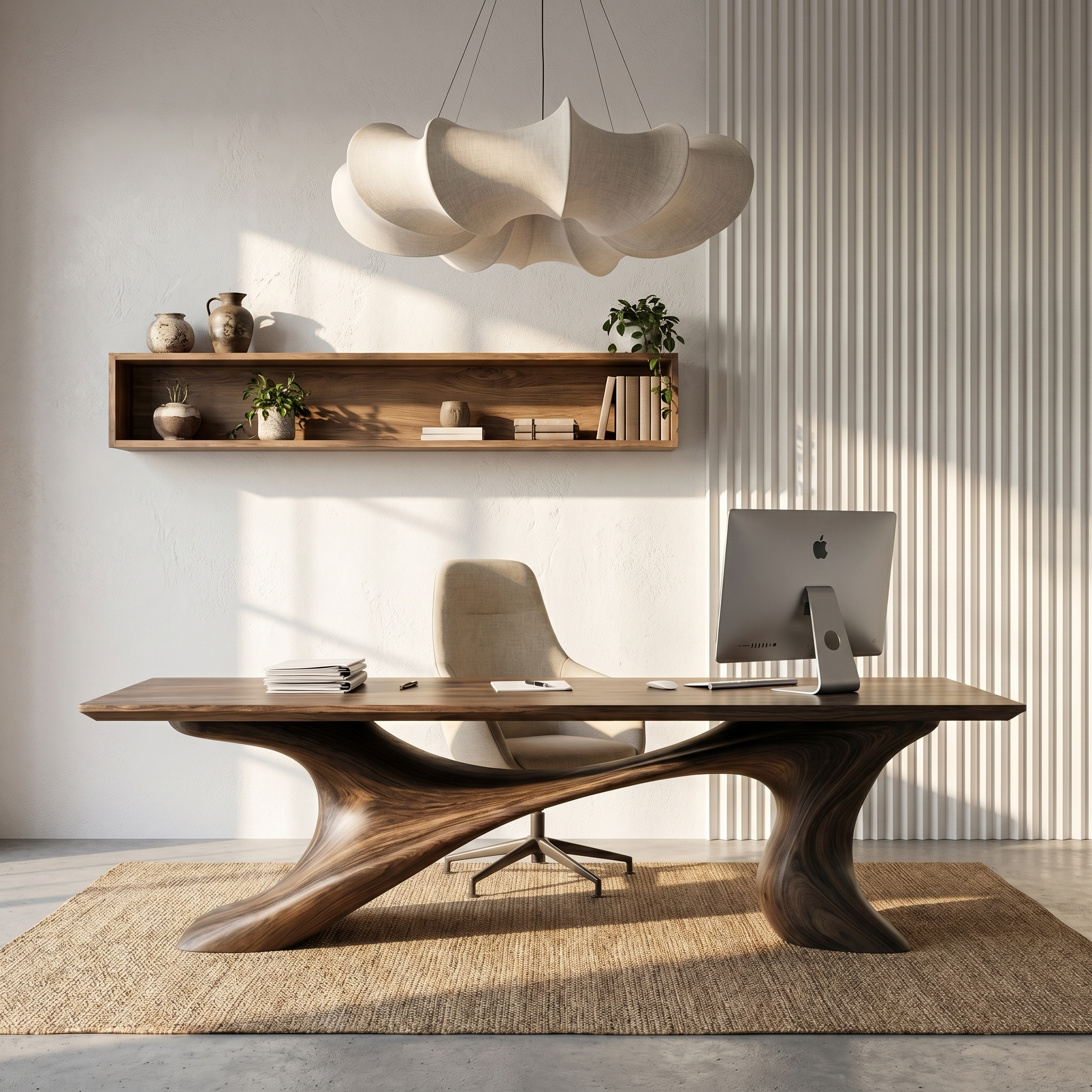 Sculptural Office Desk Organic Modern Furniture For Executive Workspace