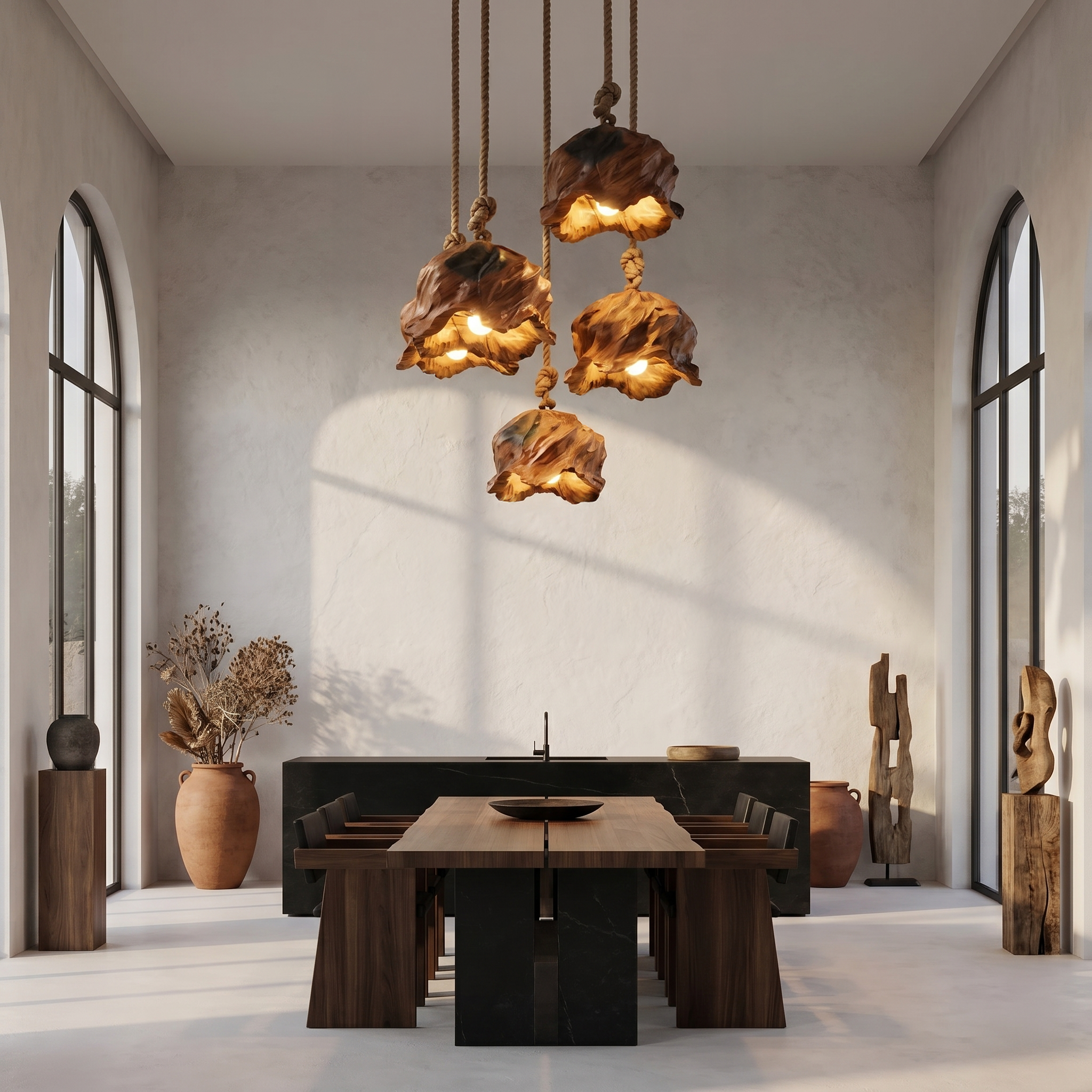 Modern Pendant Lamp With Smooth Organic Form For Bedroom