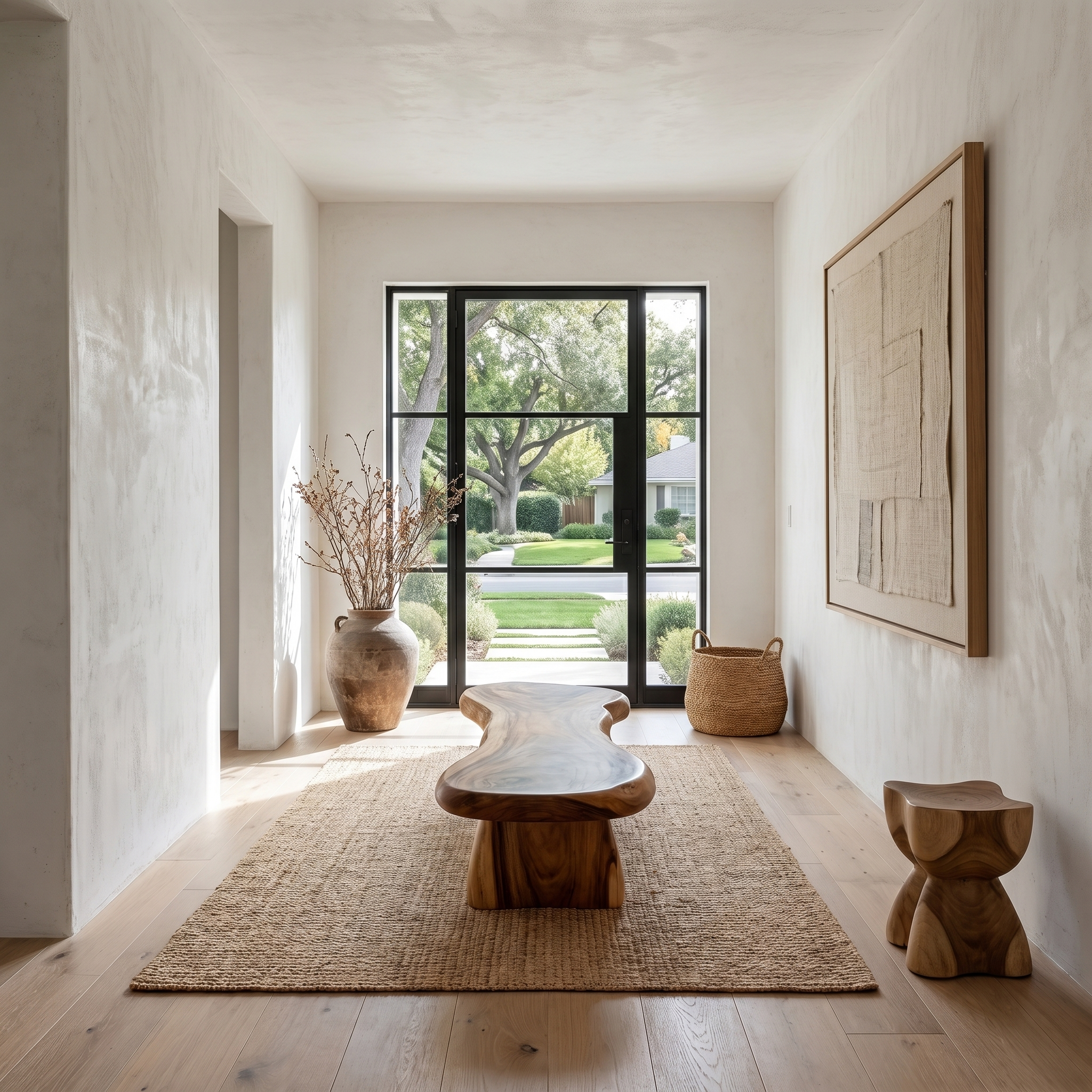 Rustic Bench Natural Tree Slab Design For Entryway