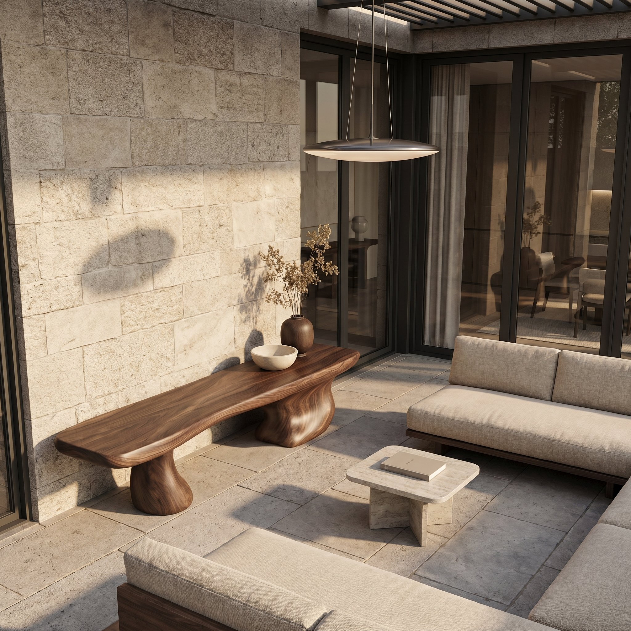 Rustic Wooden Bench Live Edge Design For Living Room Decor