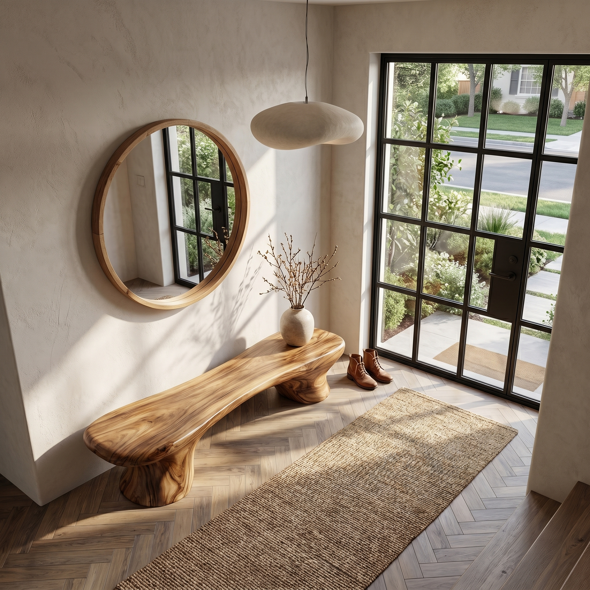 Organic Bench Natural Wood Accent Seating For Home